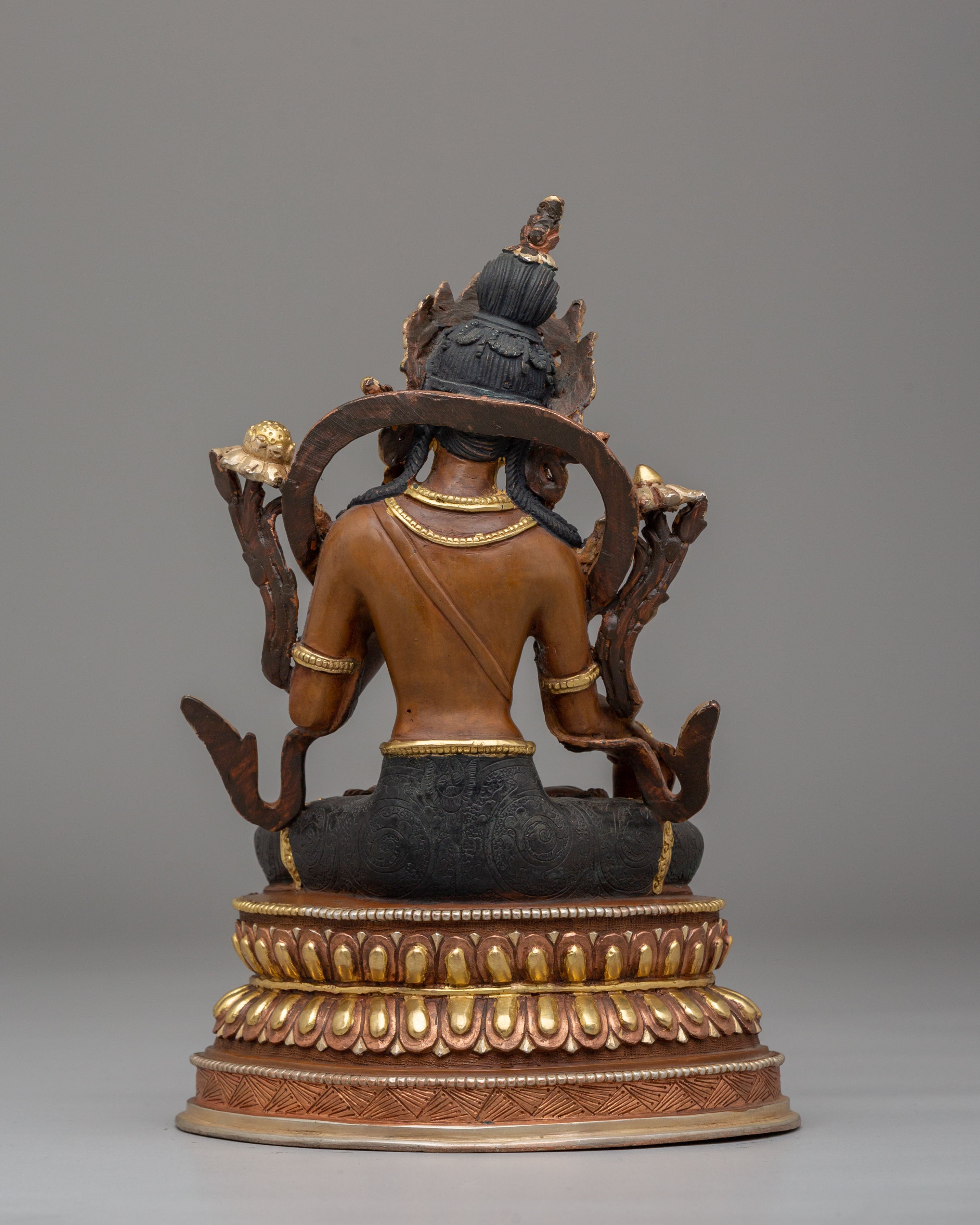 Handcrafted Tibetan White Tara Copper Statue | Spiritual Goddess Statue
