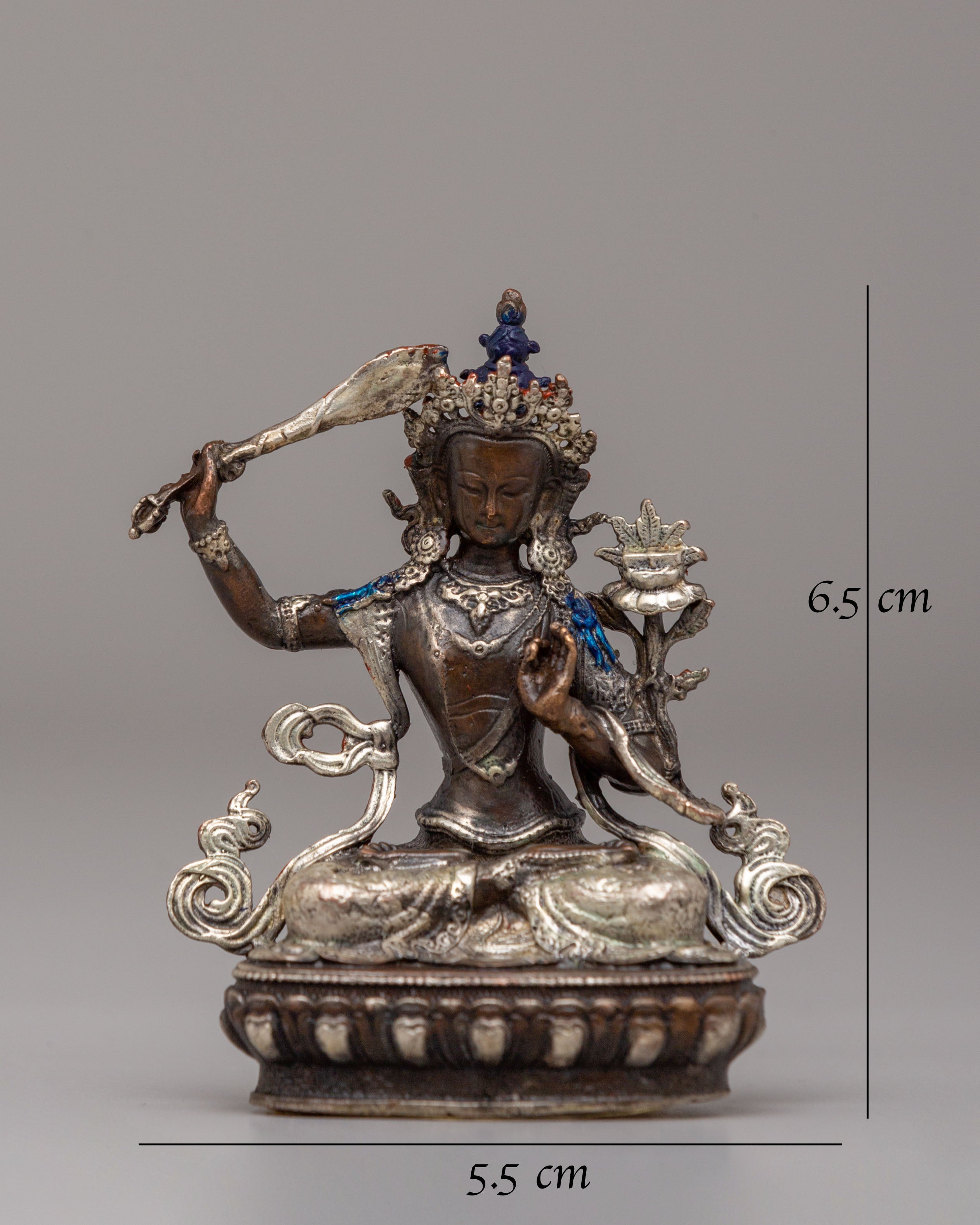 Traditional Manjushri Meditation Statue | Tibetan Buddhist Deity Sculpture