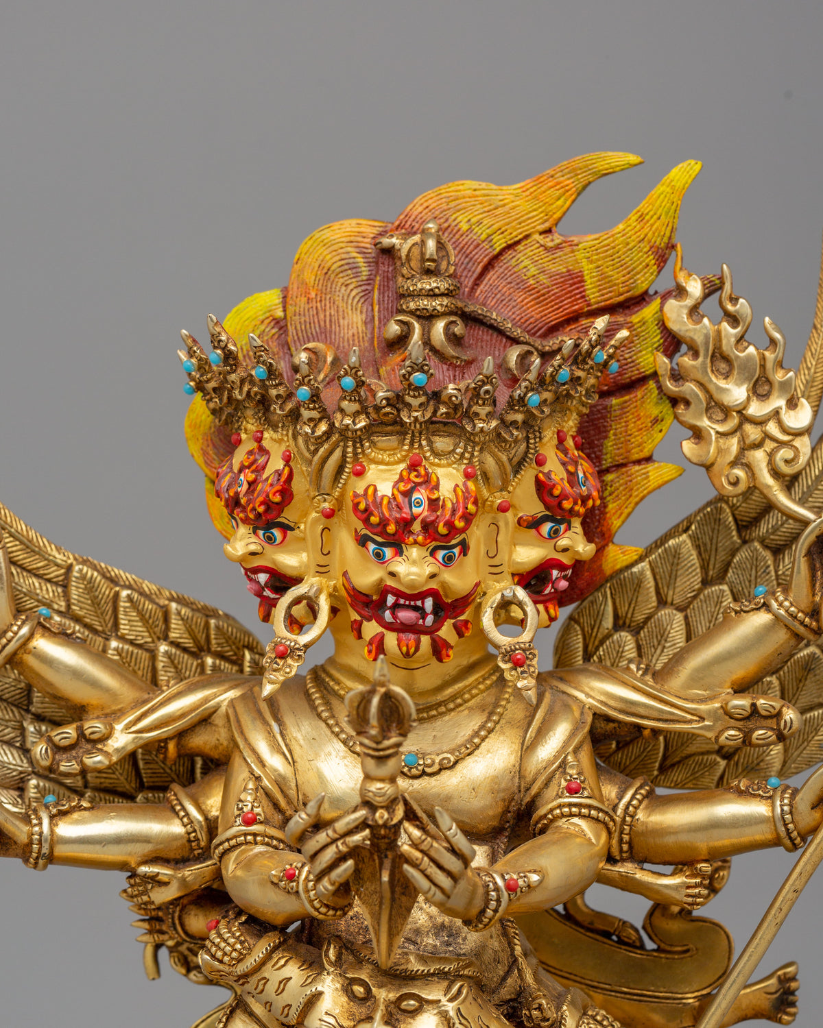 Handmade Altar Vajrakilaya Statue | Wrathful Tibetan Buddhist Deity