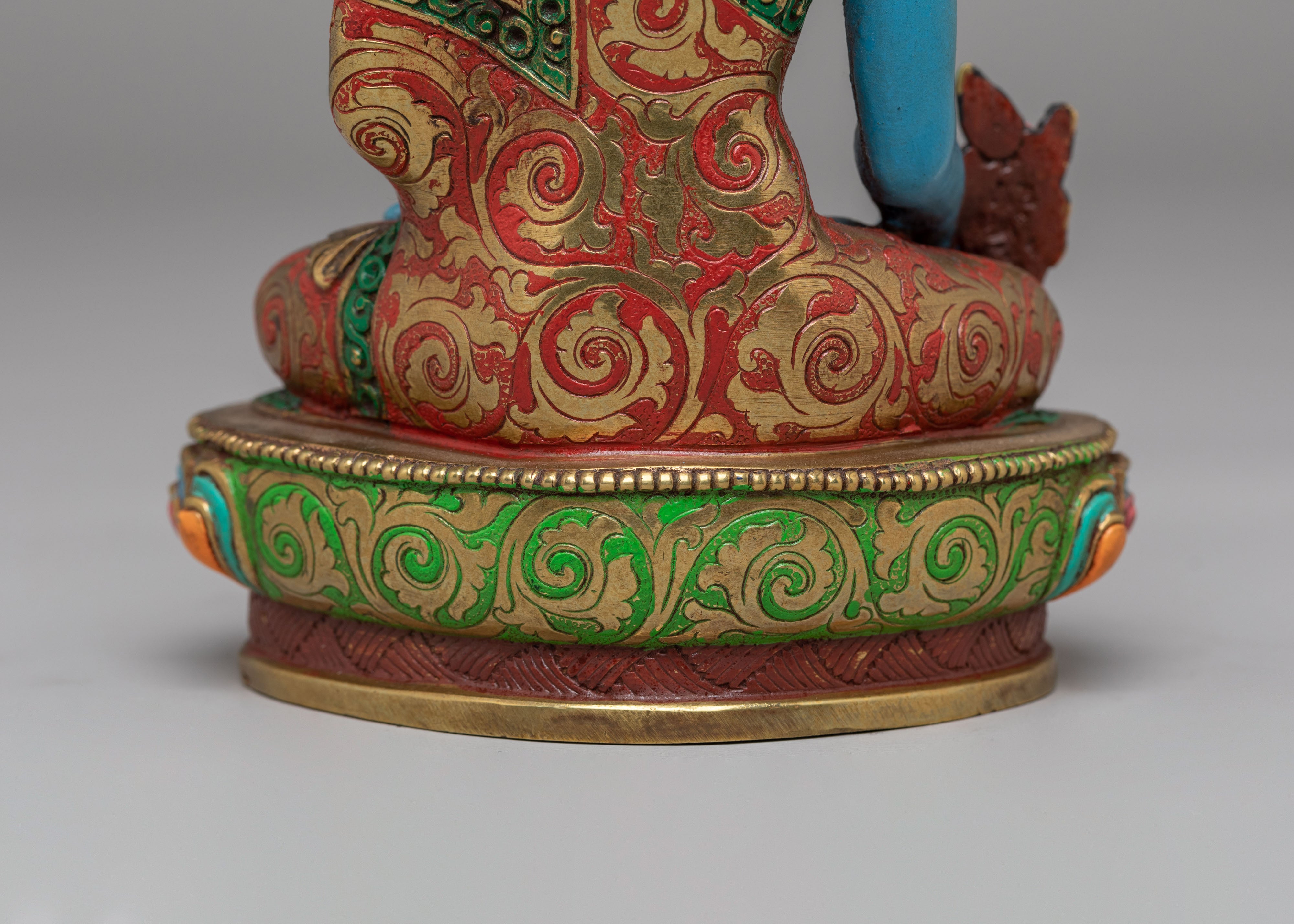 Sacred Himalayan Medicine Buddha Sculpture | Tibetan Healing Art