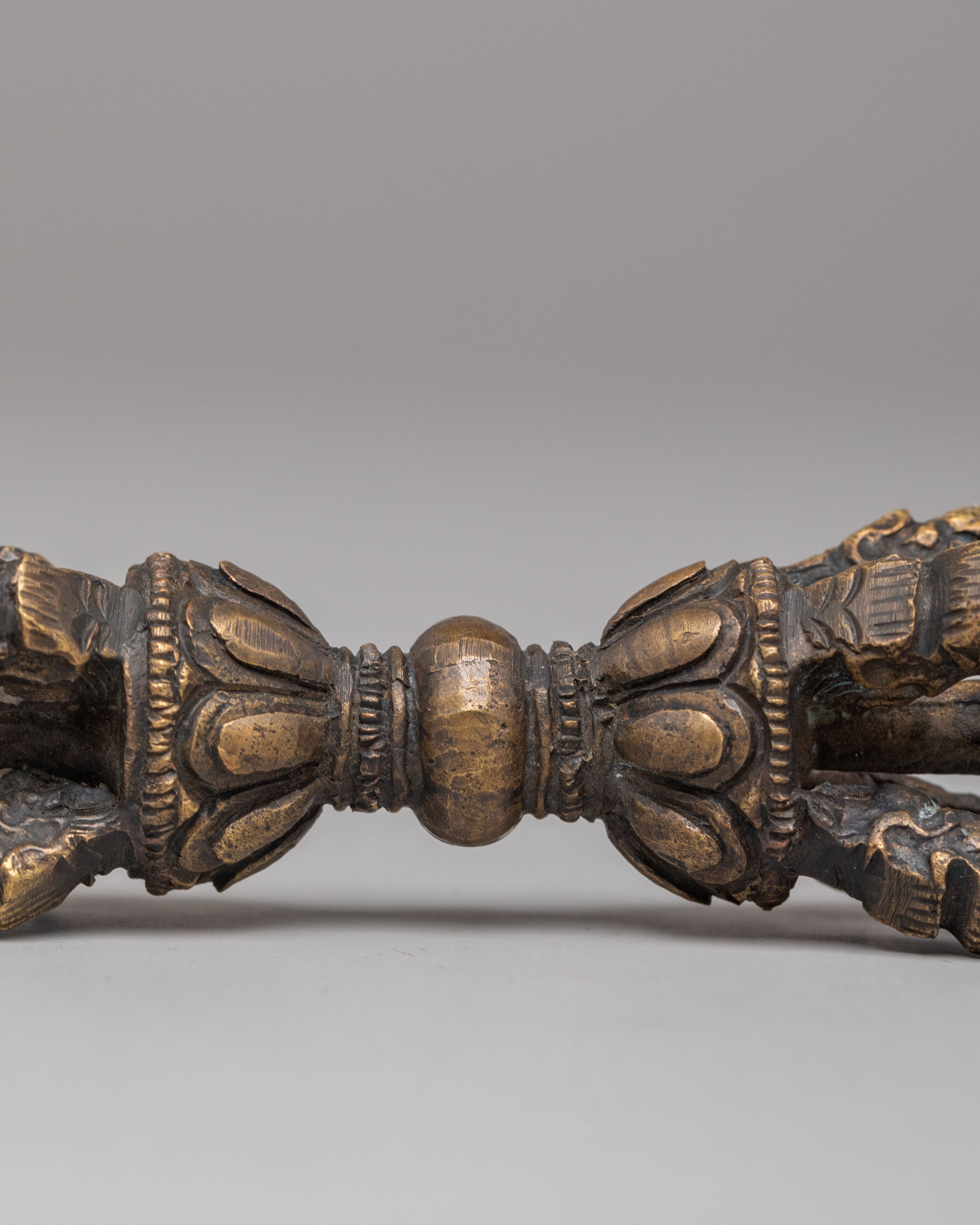 Decorative Tibetan Vajra & Bell Set | Bronze Brass Buddhist Meditation Tool