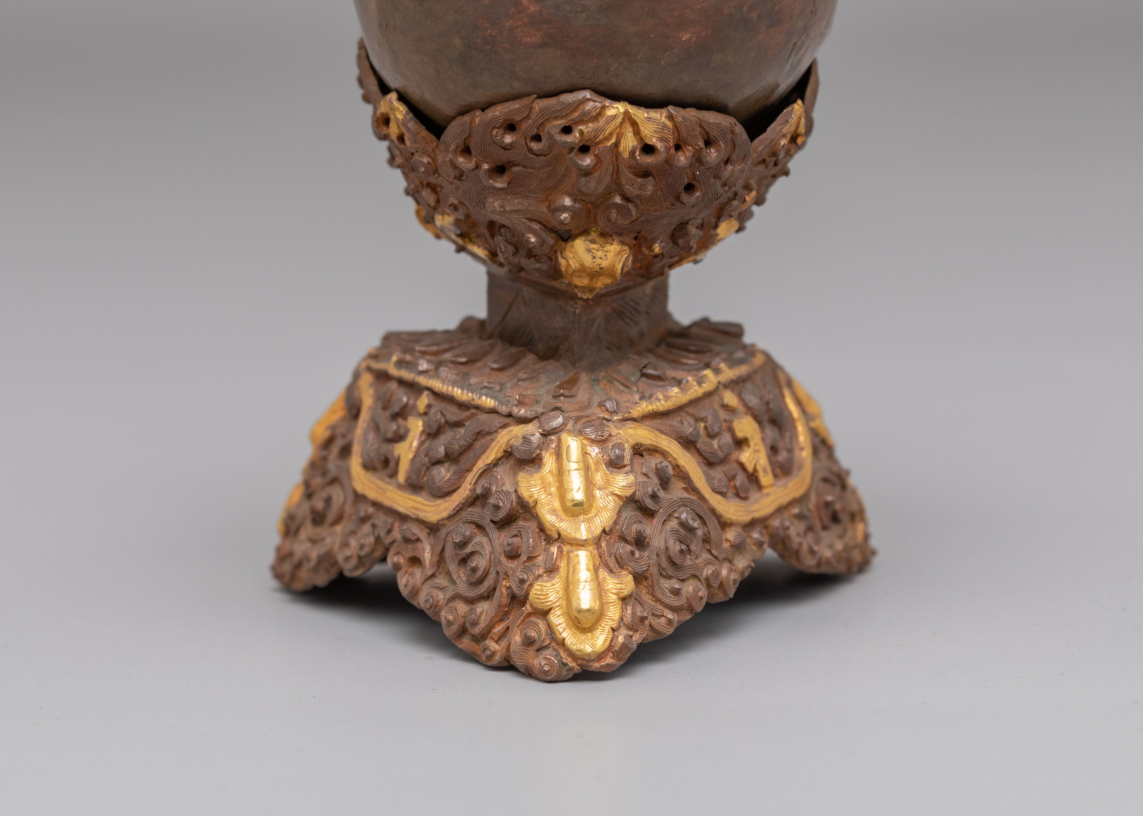 Traditional Tibetan Skull Cup | Handcrafted Ritual Kapala