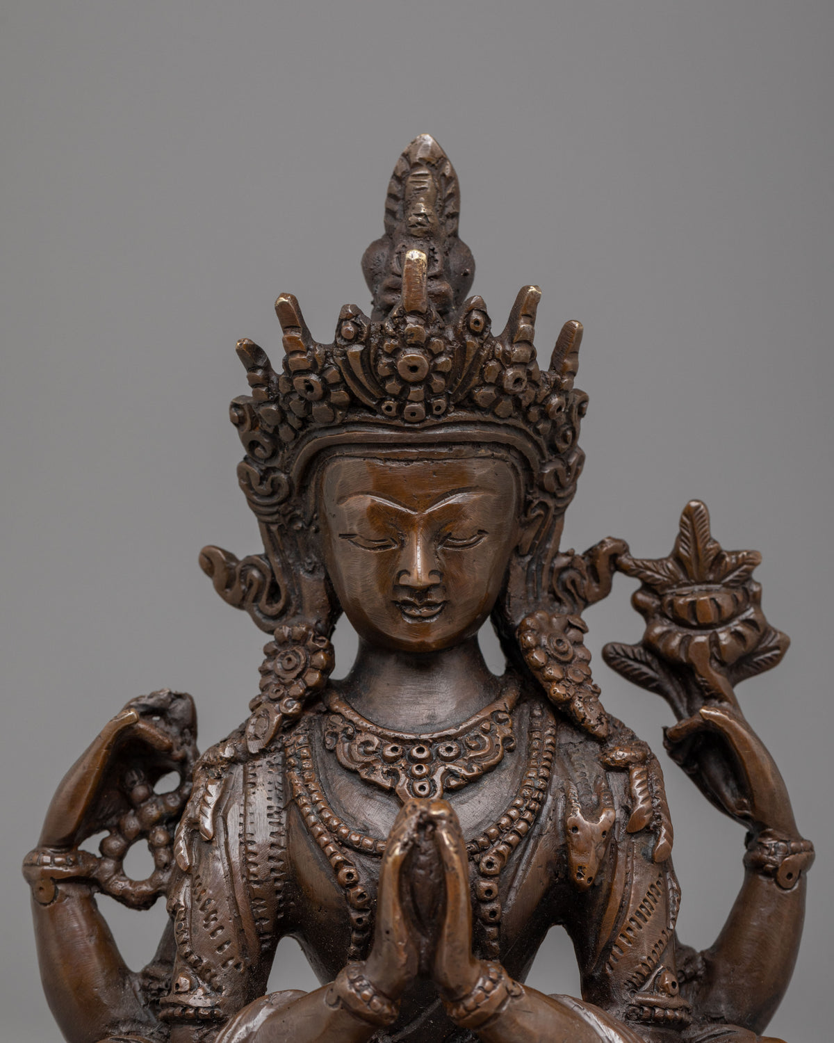 Tibetan Bodhisattva Chenrezig Statue | Handcrafted Tibetan Buddhist Art