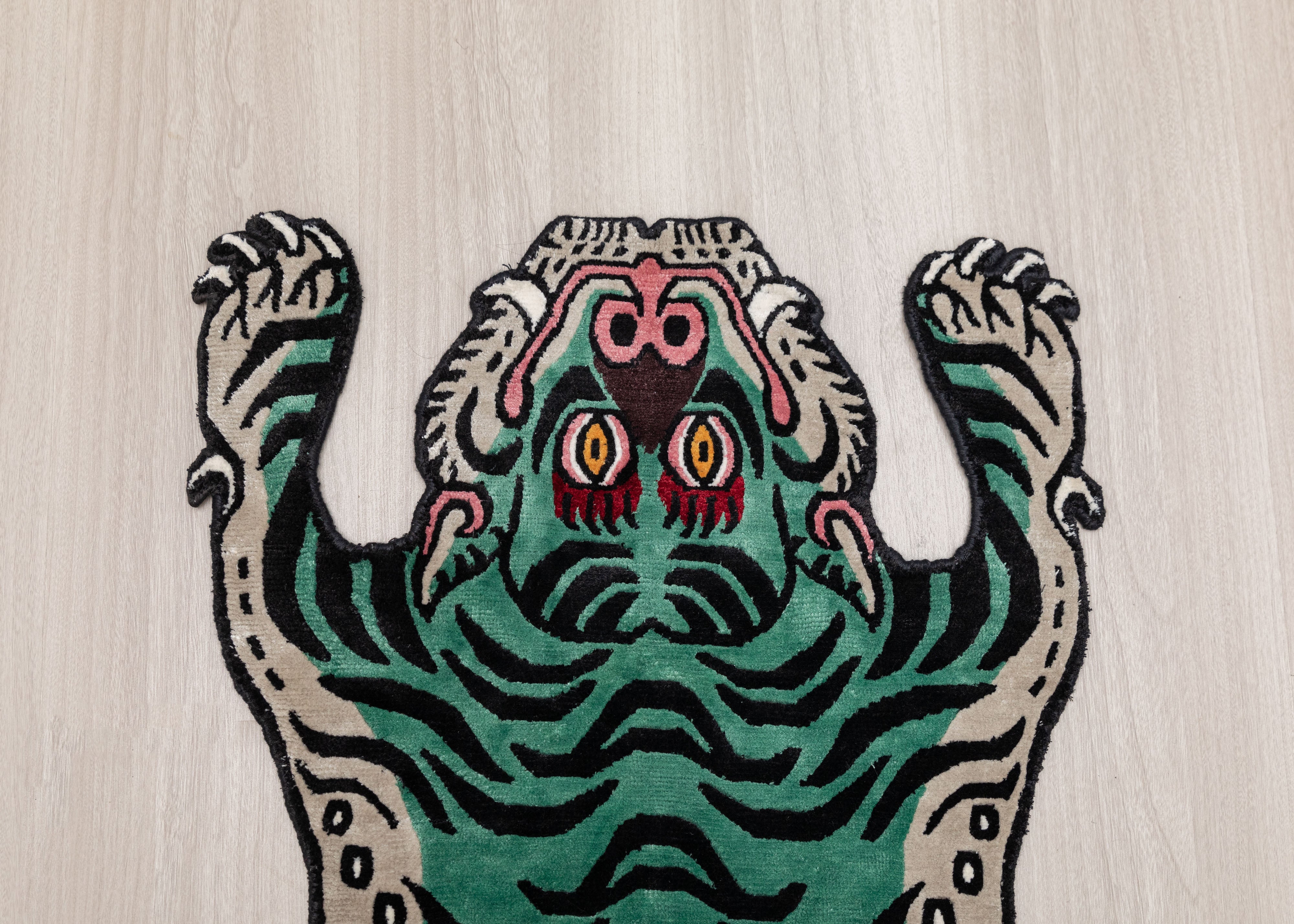 Handmade Tiger Rug | Buddhist Altar Decor