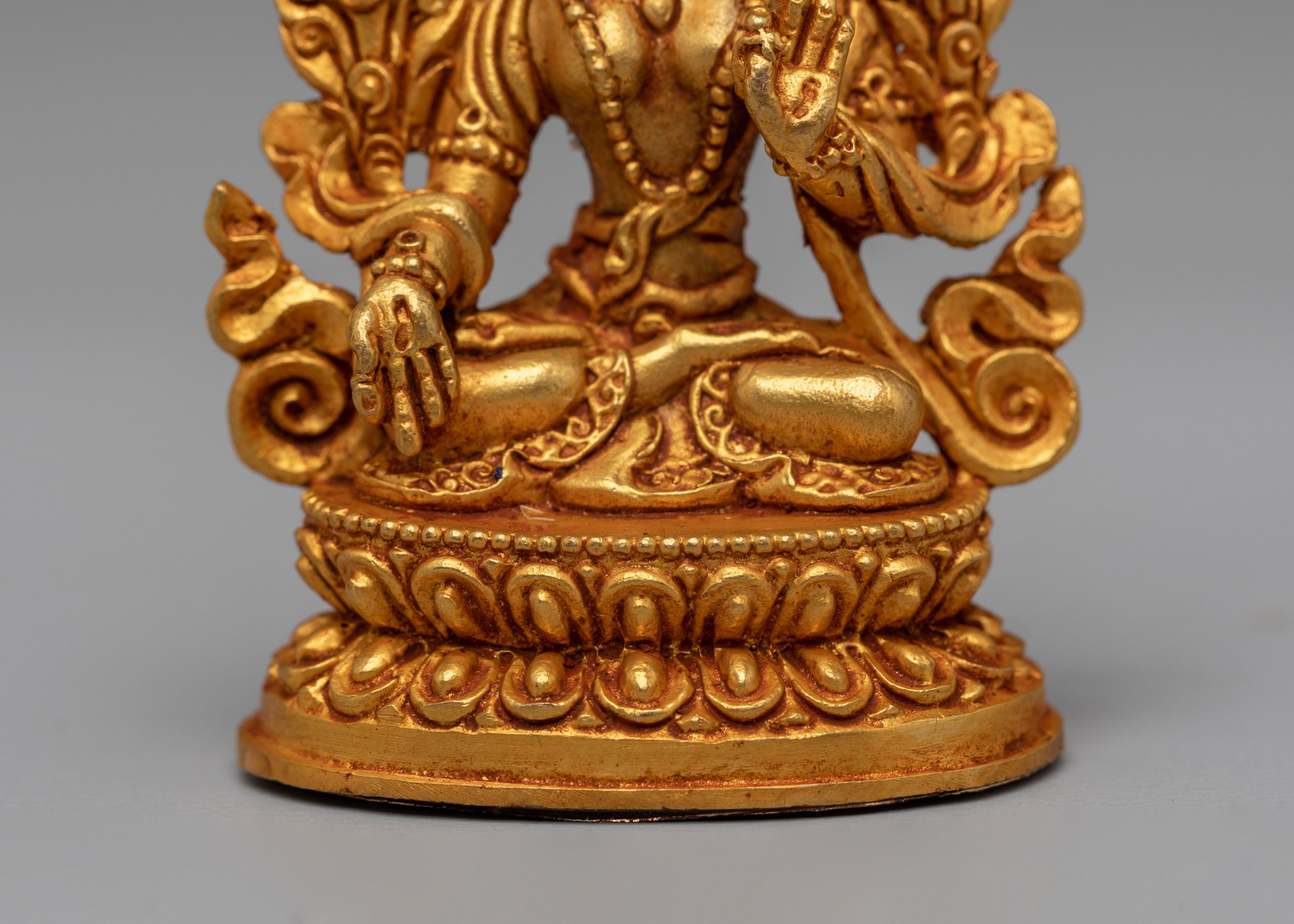 Handcrafted White Tara Goddess Statue | Copper Body with Gold Plating