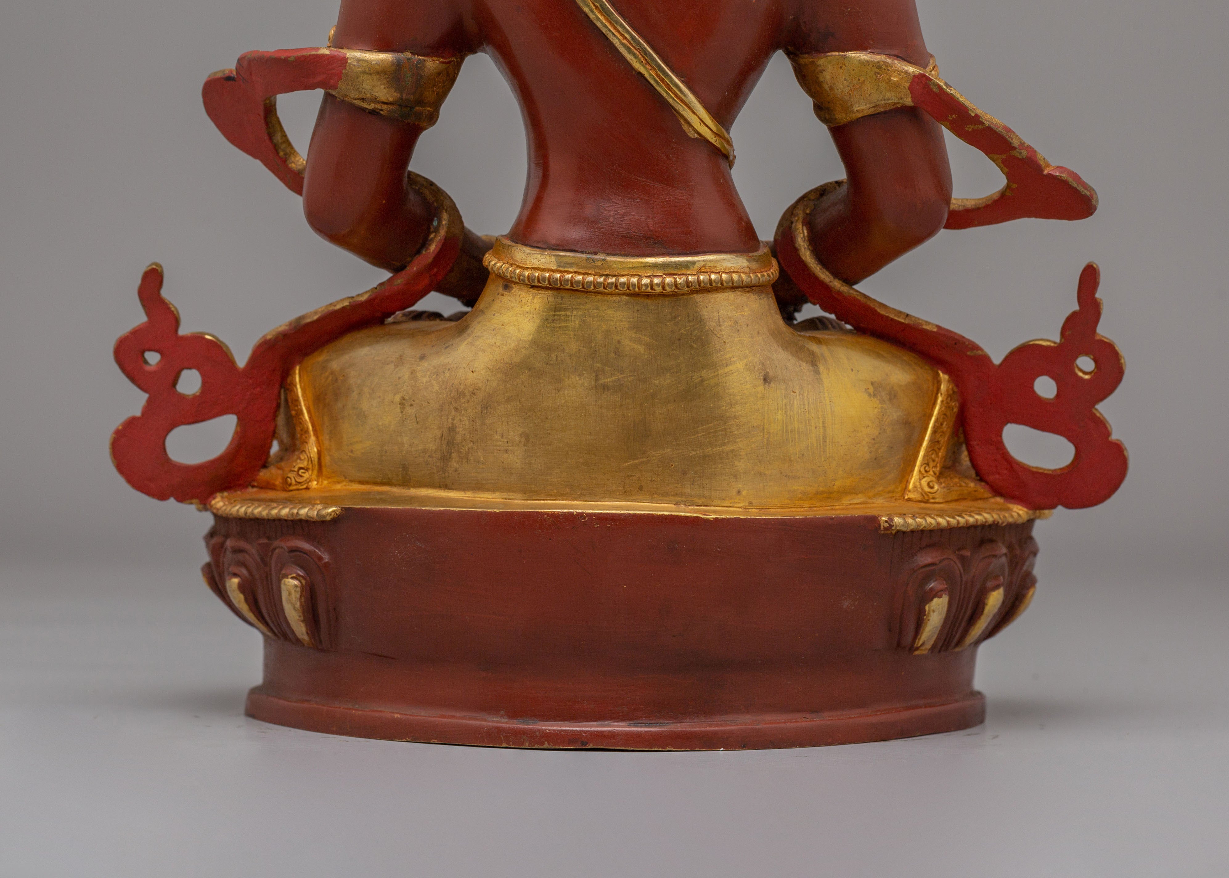 Spiritual Amitayus Buddha Statue | 24K Gold Plated Copper Longevity Sculpture