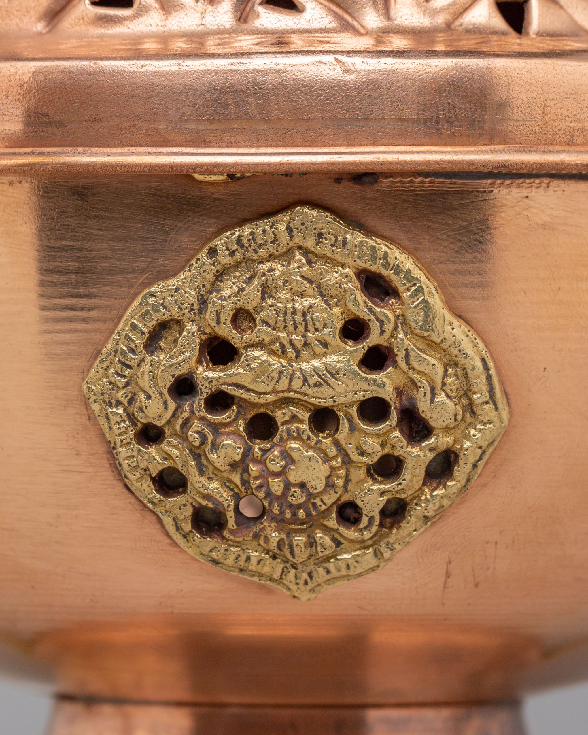 Tibetan Altar Incense Burner | Handcrafted Metal Ritual Offering Vessel