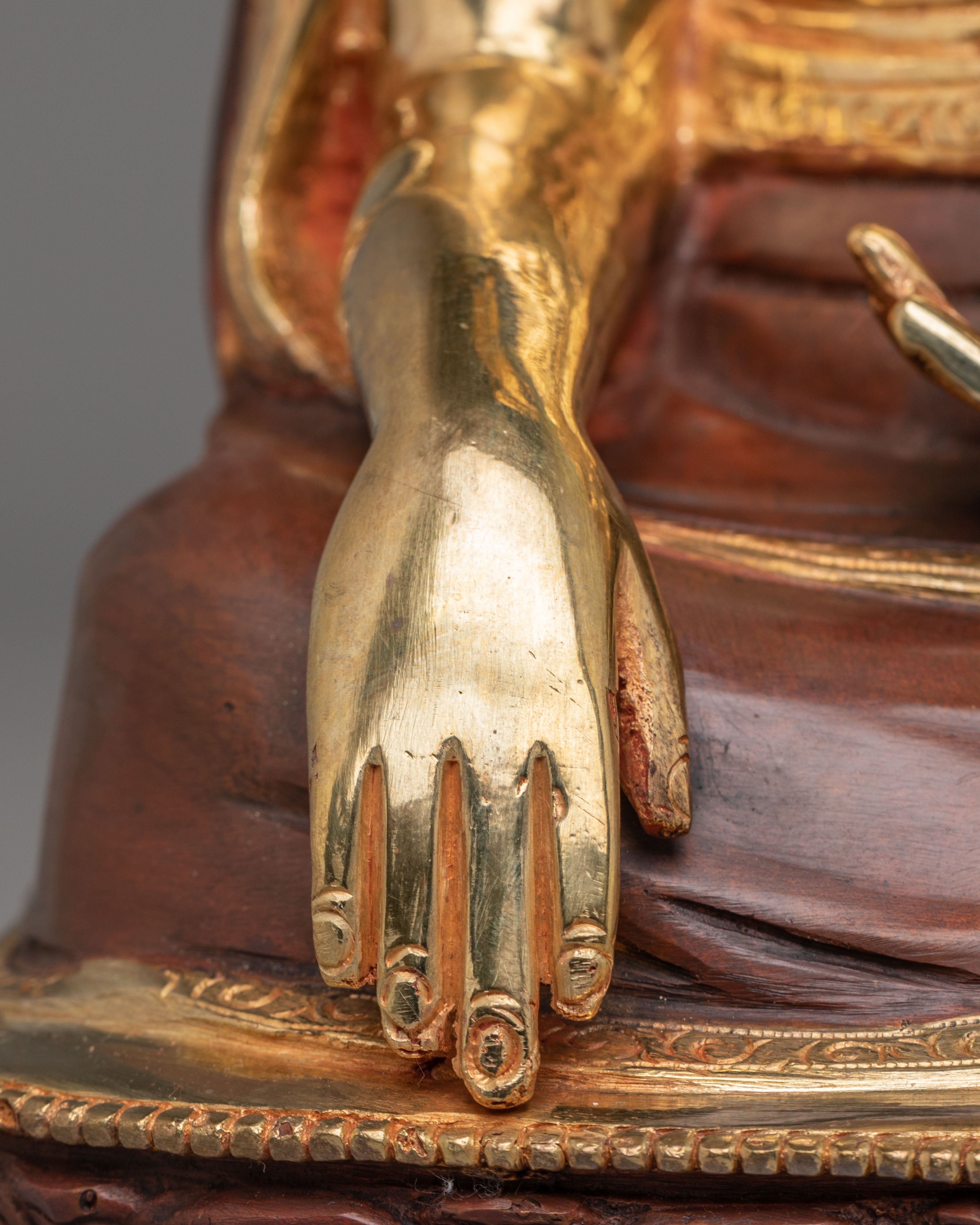 Traditional Buddhist Guru Shapdum Statue | Sacred Himalayan Artwork