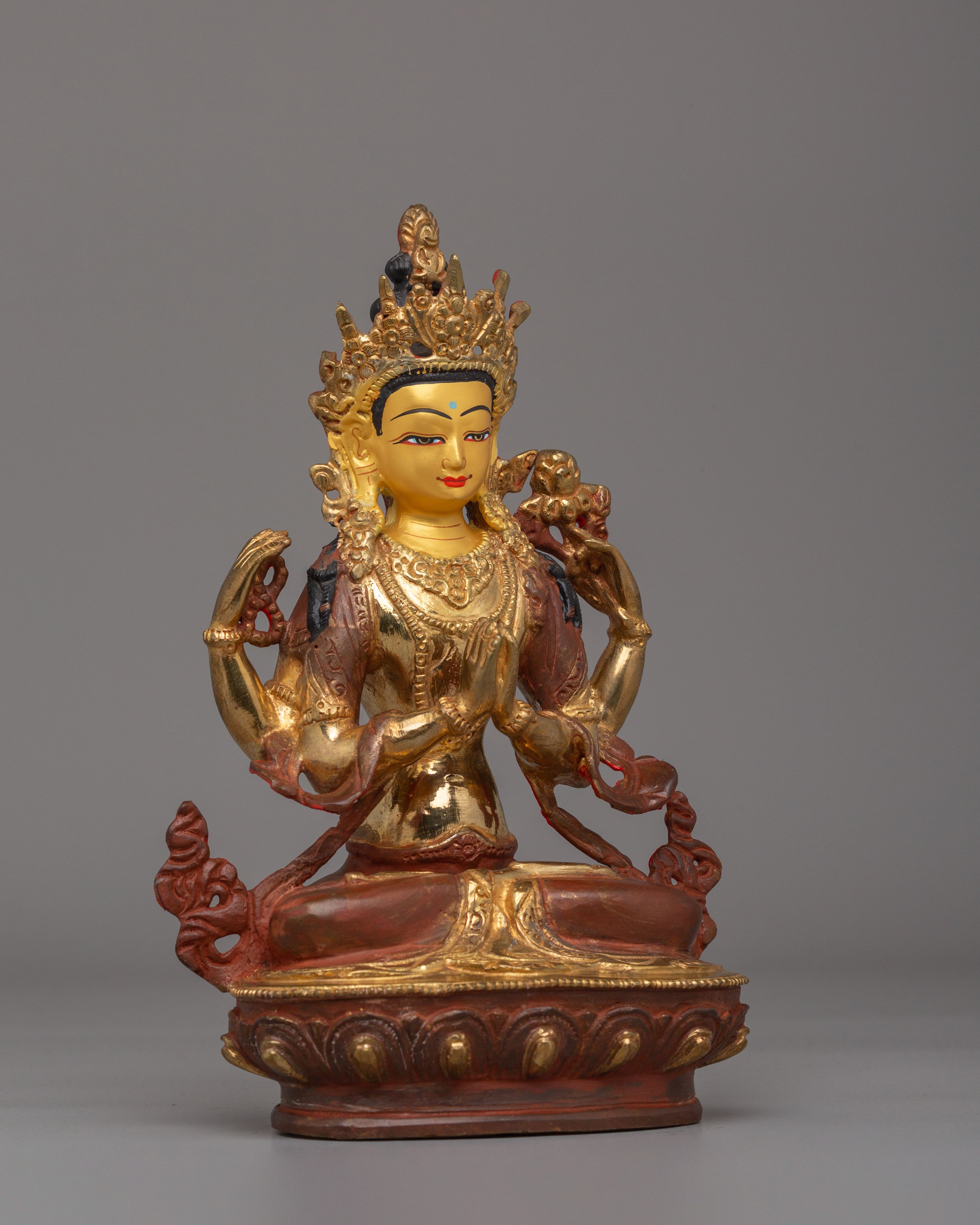 Sacred Chenrezig Statue for Altar | Tibetan Bodhisattva Statue