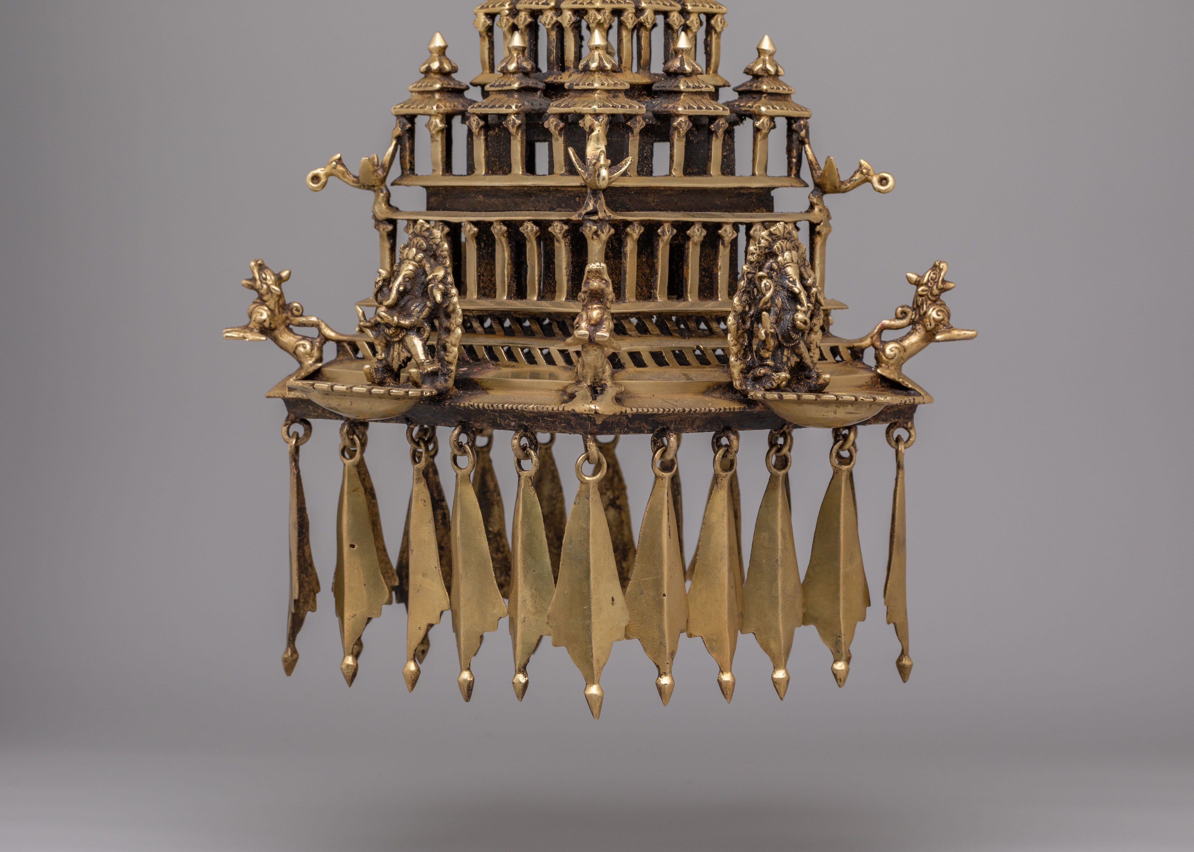 Hanging Stupa Dalucha for Spiritual Practice | Ganesh Brass Decor for Meditation