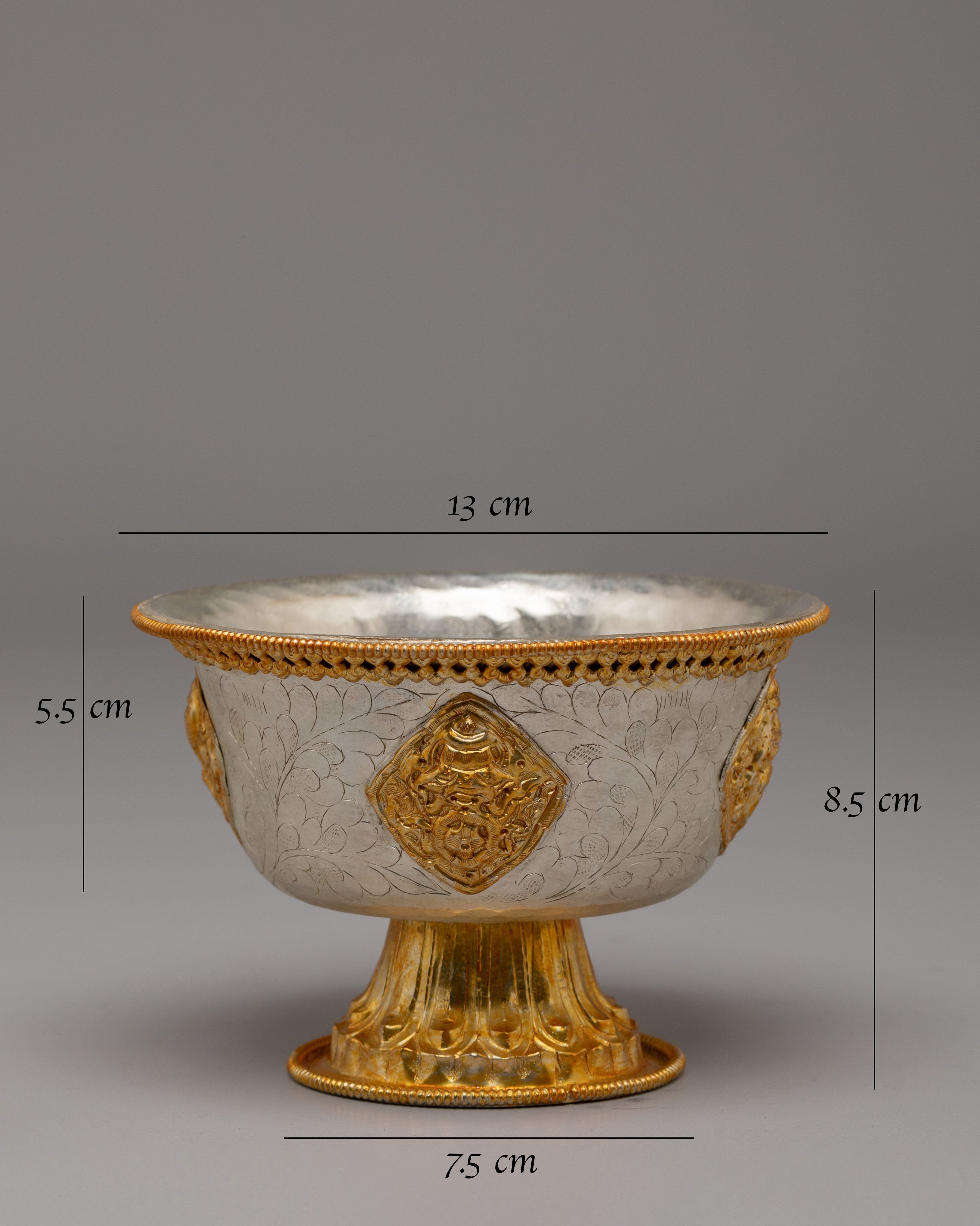 Tibetan Altar Offering Bowl Set | Buddhist Meditation Decor