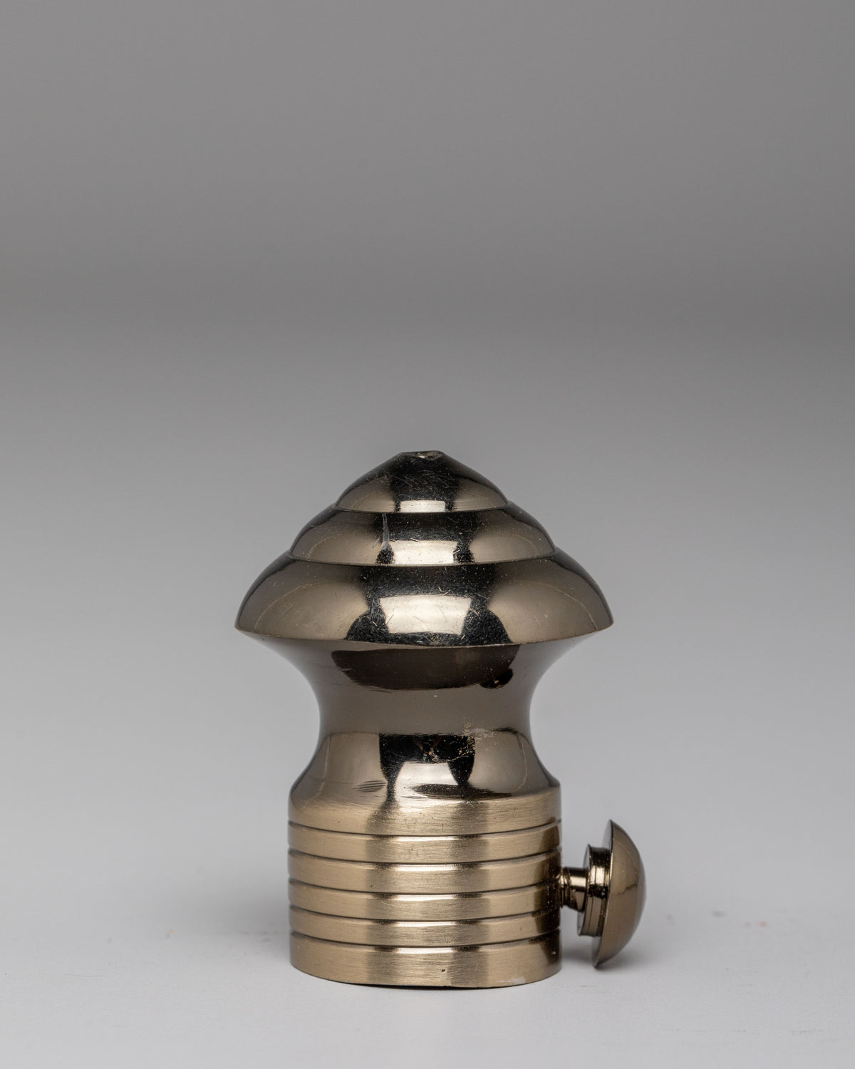 Buddhist Brocade Stick Cap | Polished Alloy Thangka Holder Accessories