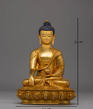 Handmade Golden Shakyamuni Buddha for Altars and Decoration