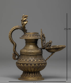Traditional Sacred Ganesh Sukunda | Brass Oil Lamp with Antique Finish