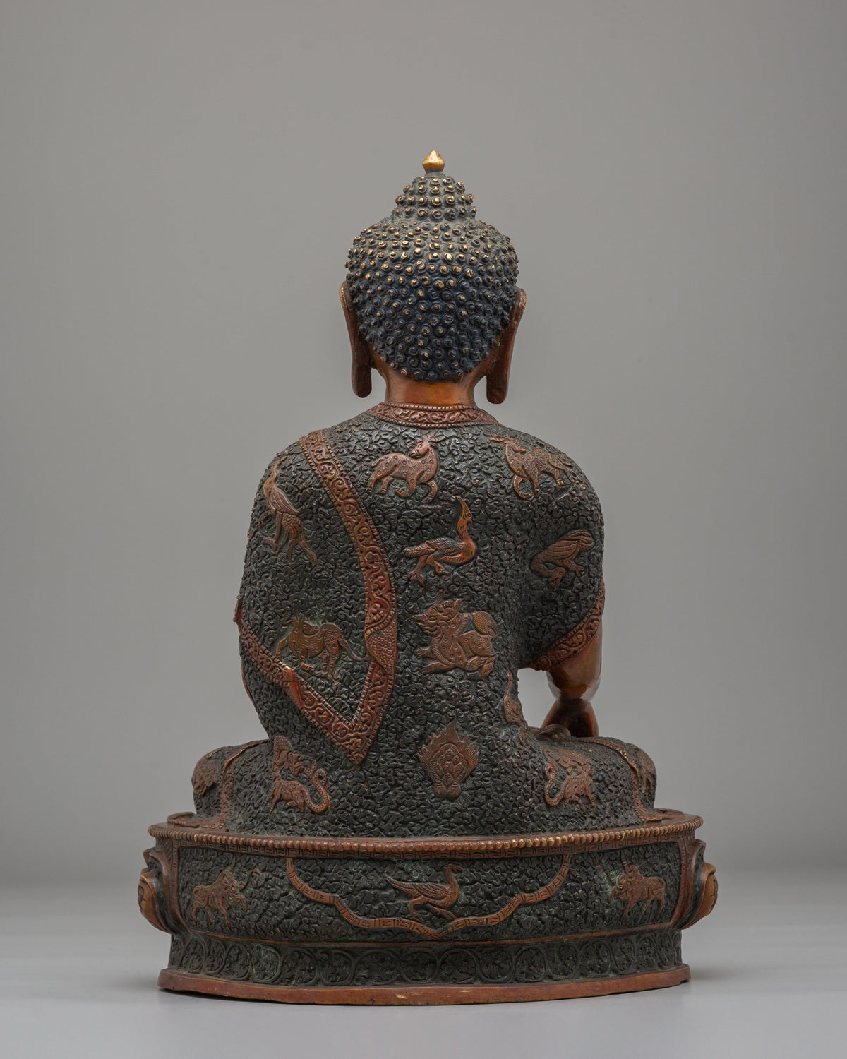 Namo Altar Shakyamuni Buddha Statue | Oxidized Copper Buddhist Sculpture