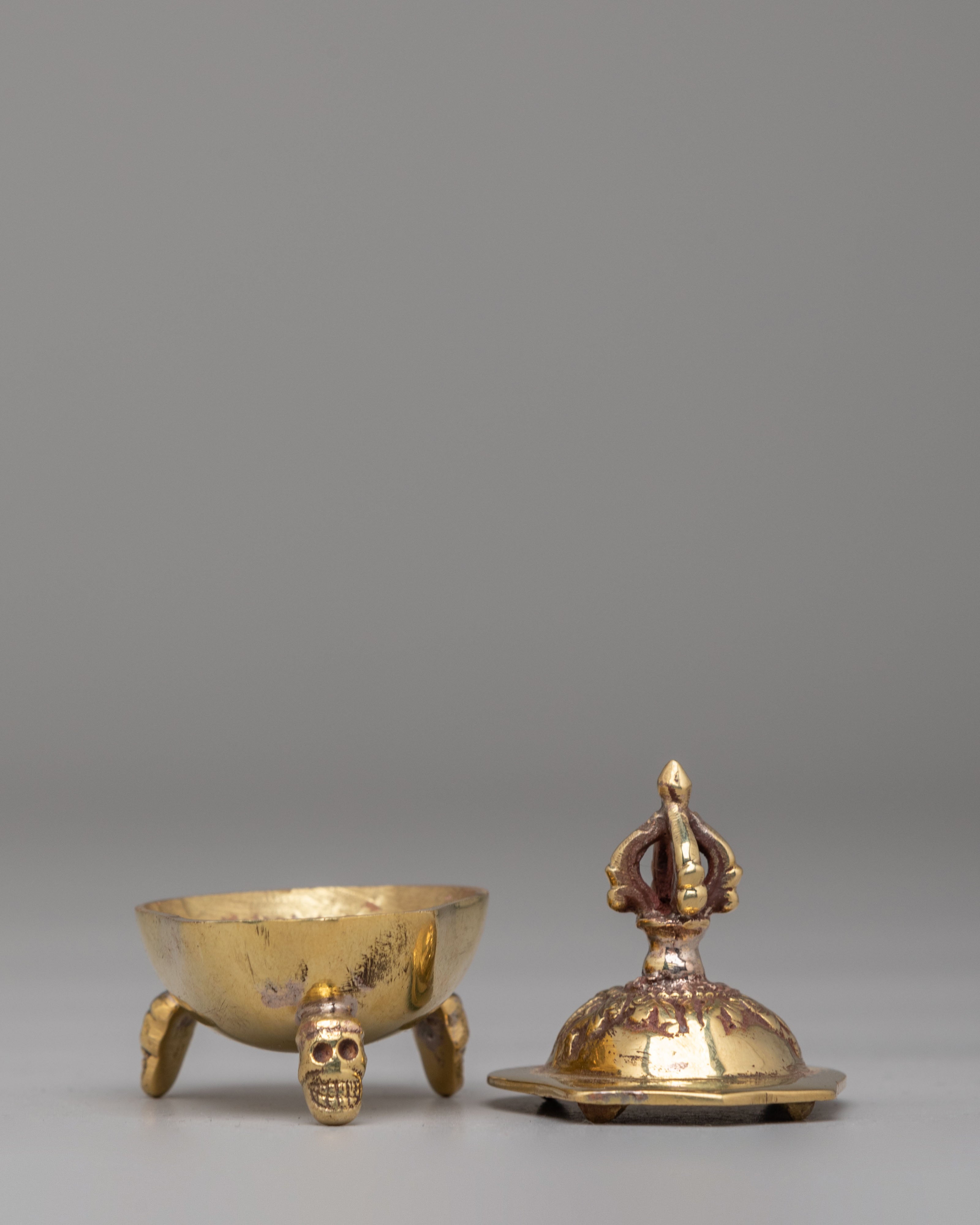 Spiritual Kapala for Meditation Altar | Brass Buddhist Ritual Vessel
