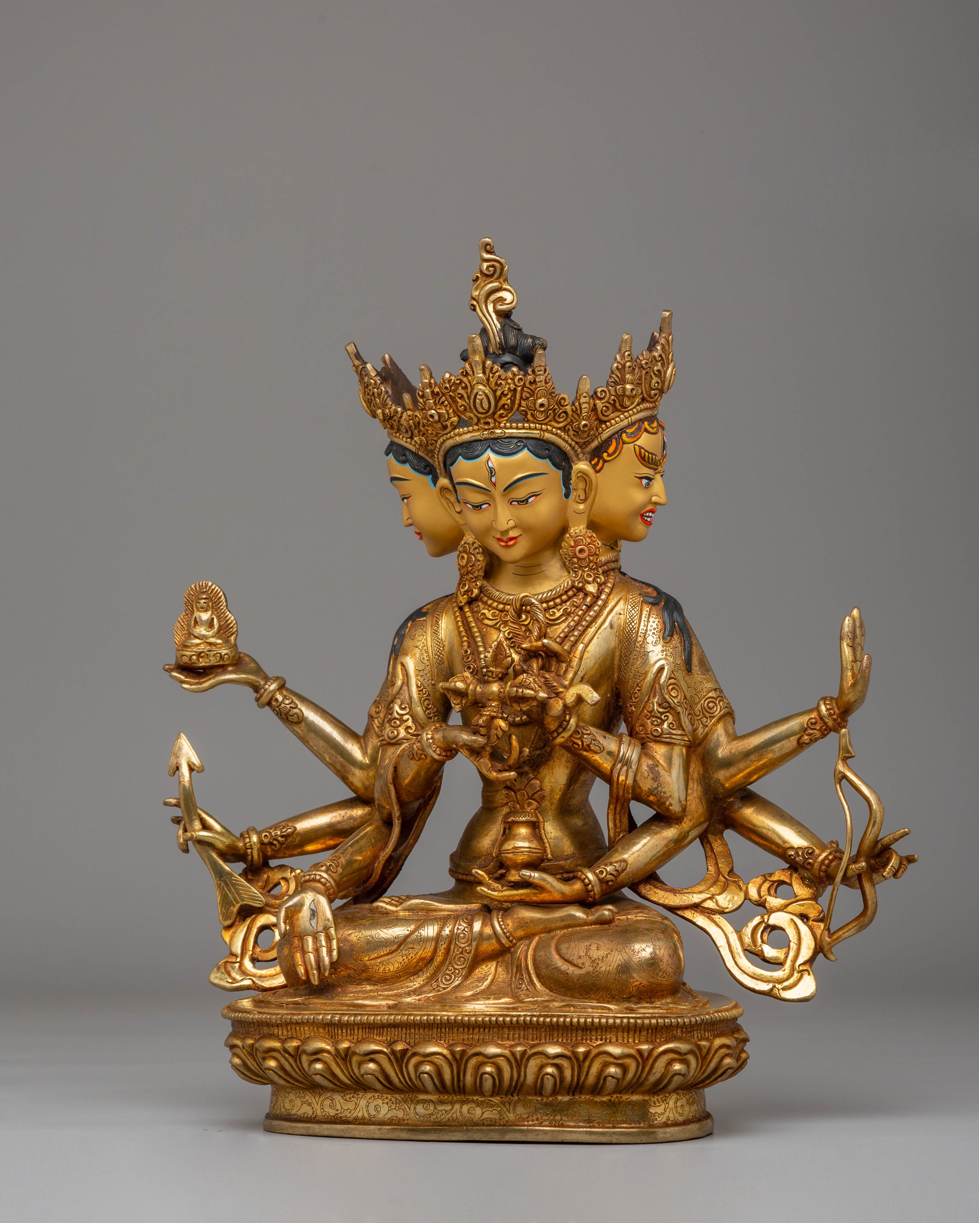 Handmade Golden Namgyalma Statue | Dakini of Longevity