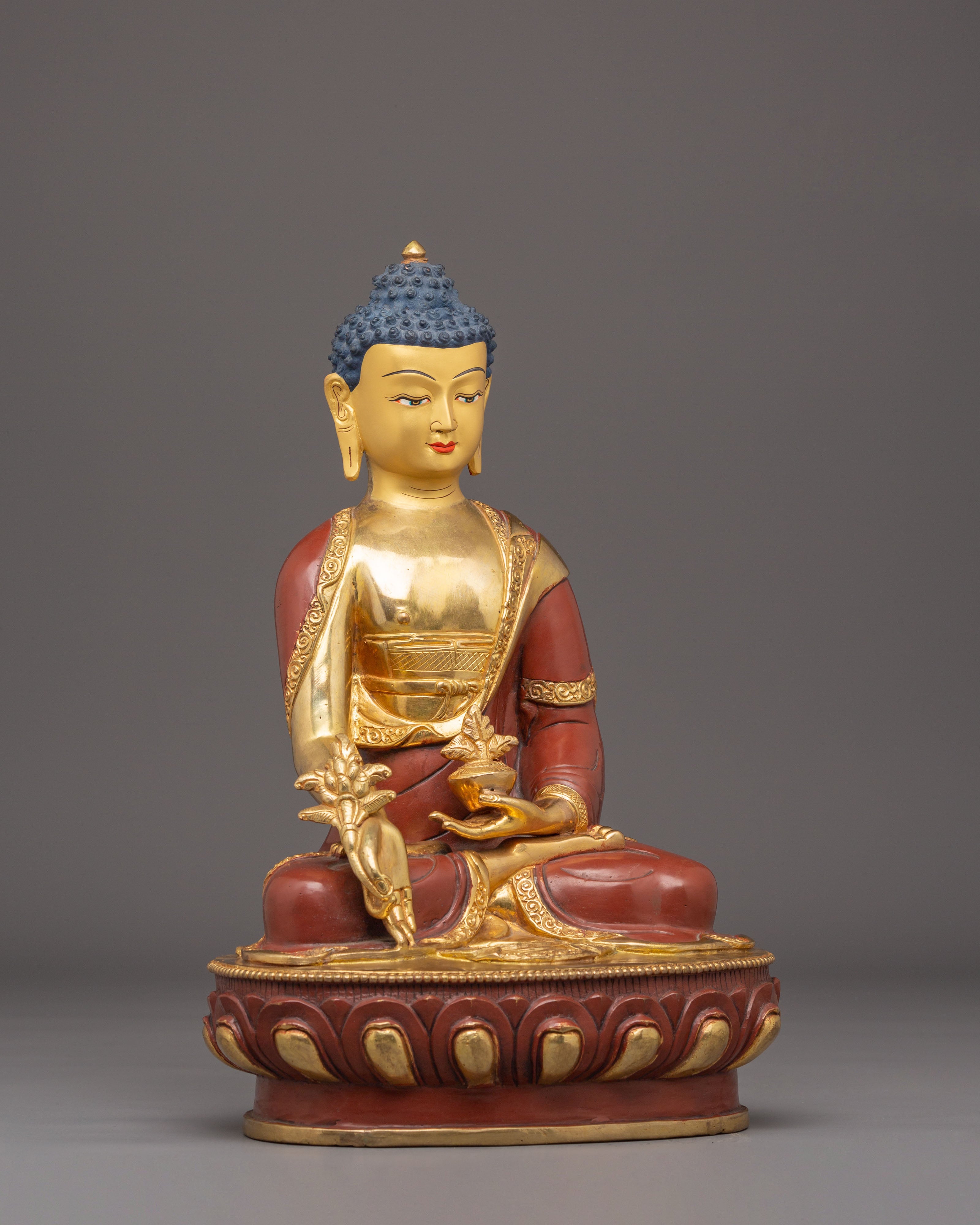 Himalayan Healing Buddha Statue | Gold Plated Tibetan Buddha Art