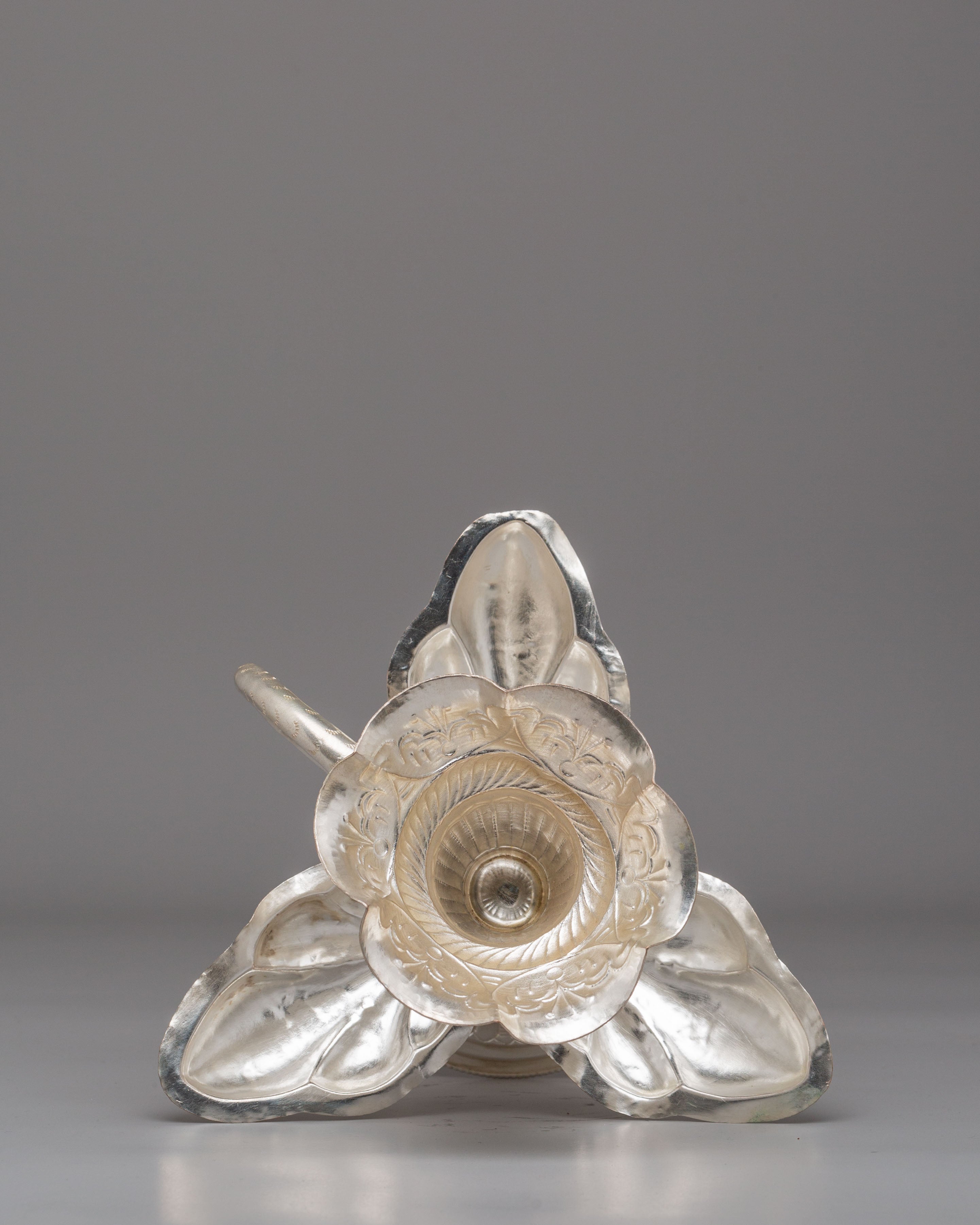 Himalayan Altar Tikadani | Traditional Silver Puja Vessel