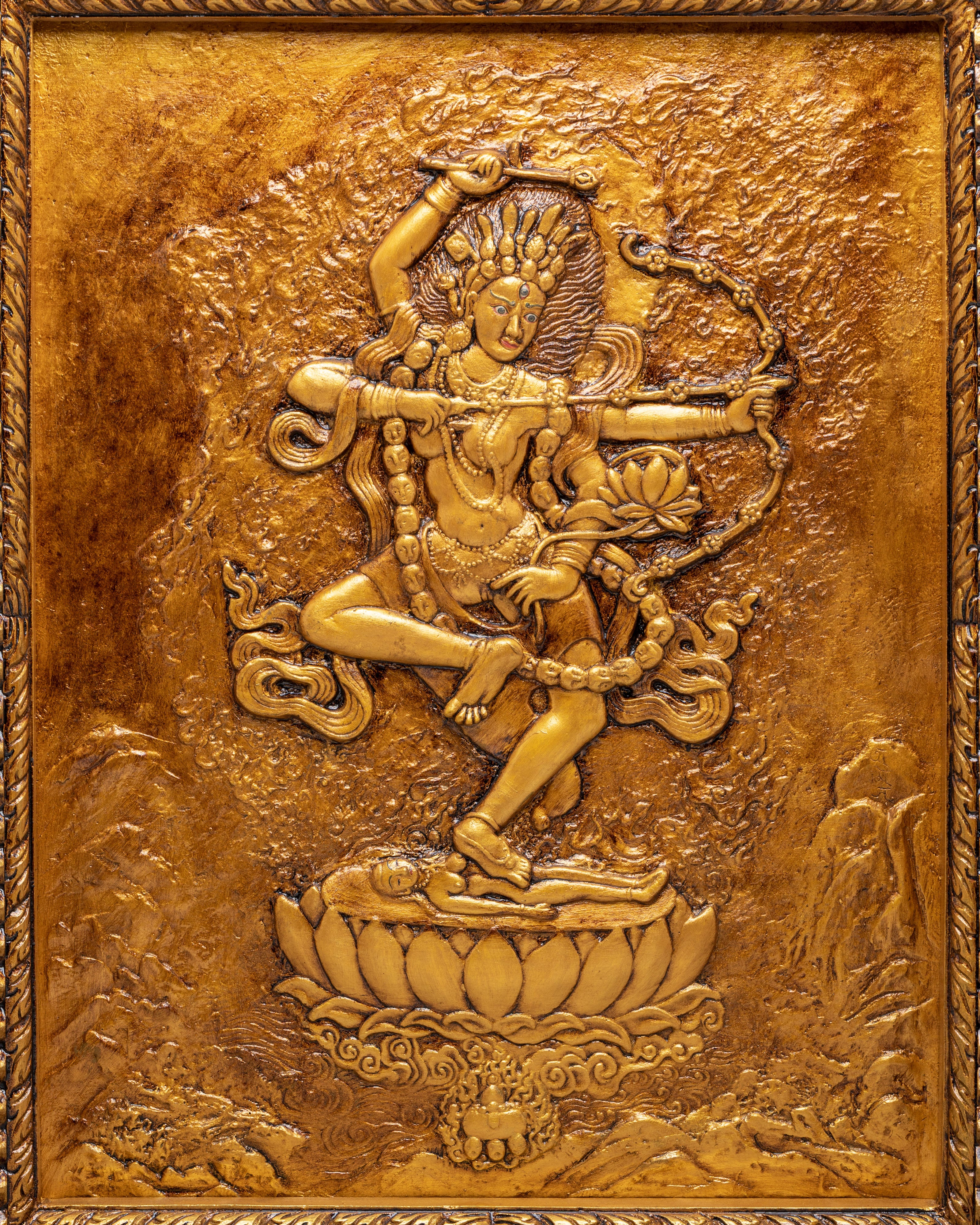 Handcrafted Kurukulla Wall Hanging | Buddhist Wooden Art