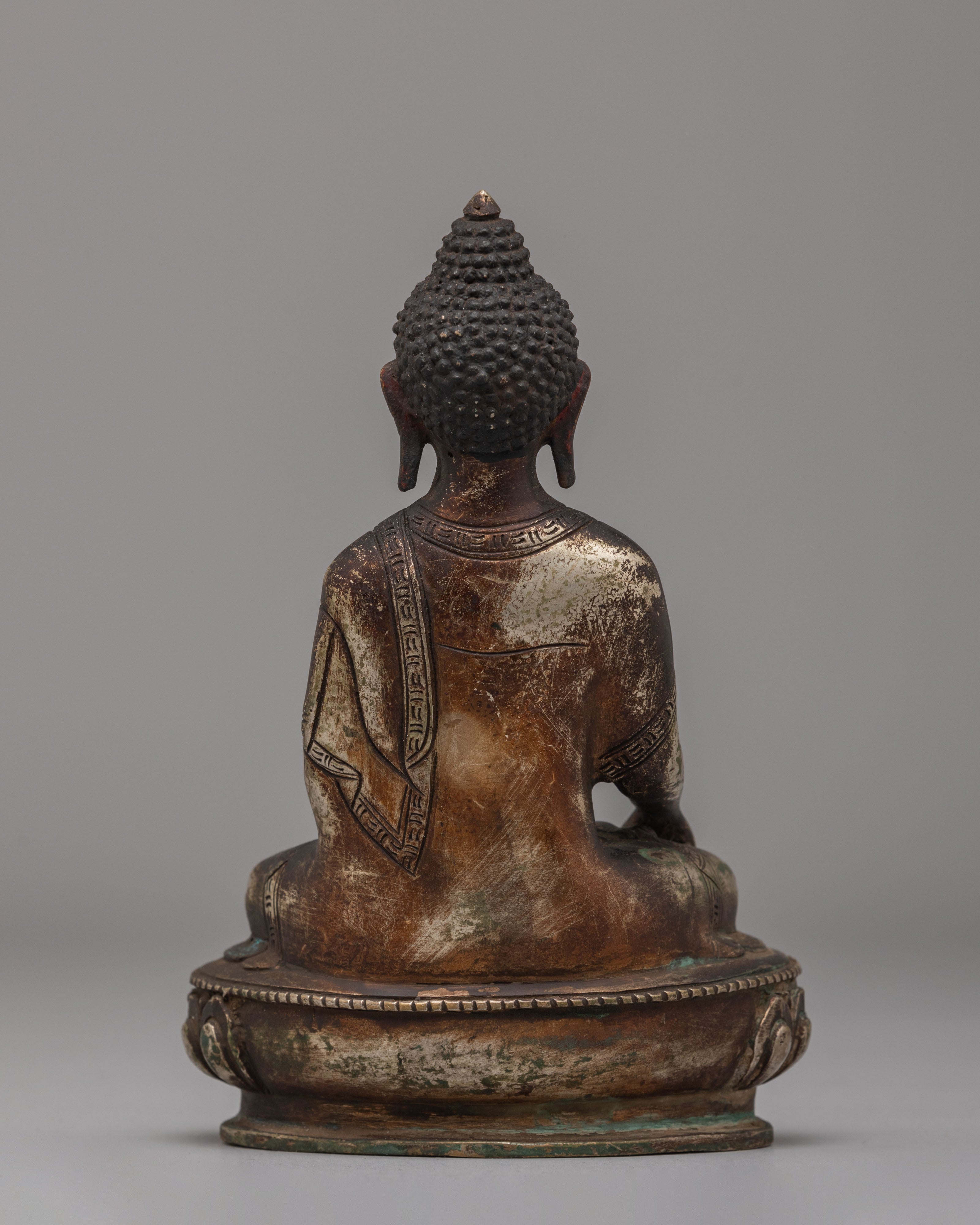 Enlightened Buddha Shakyamuni Statue | Antique Finish Buddhist Art