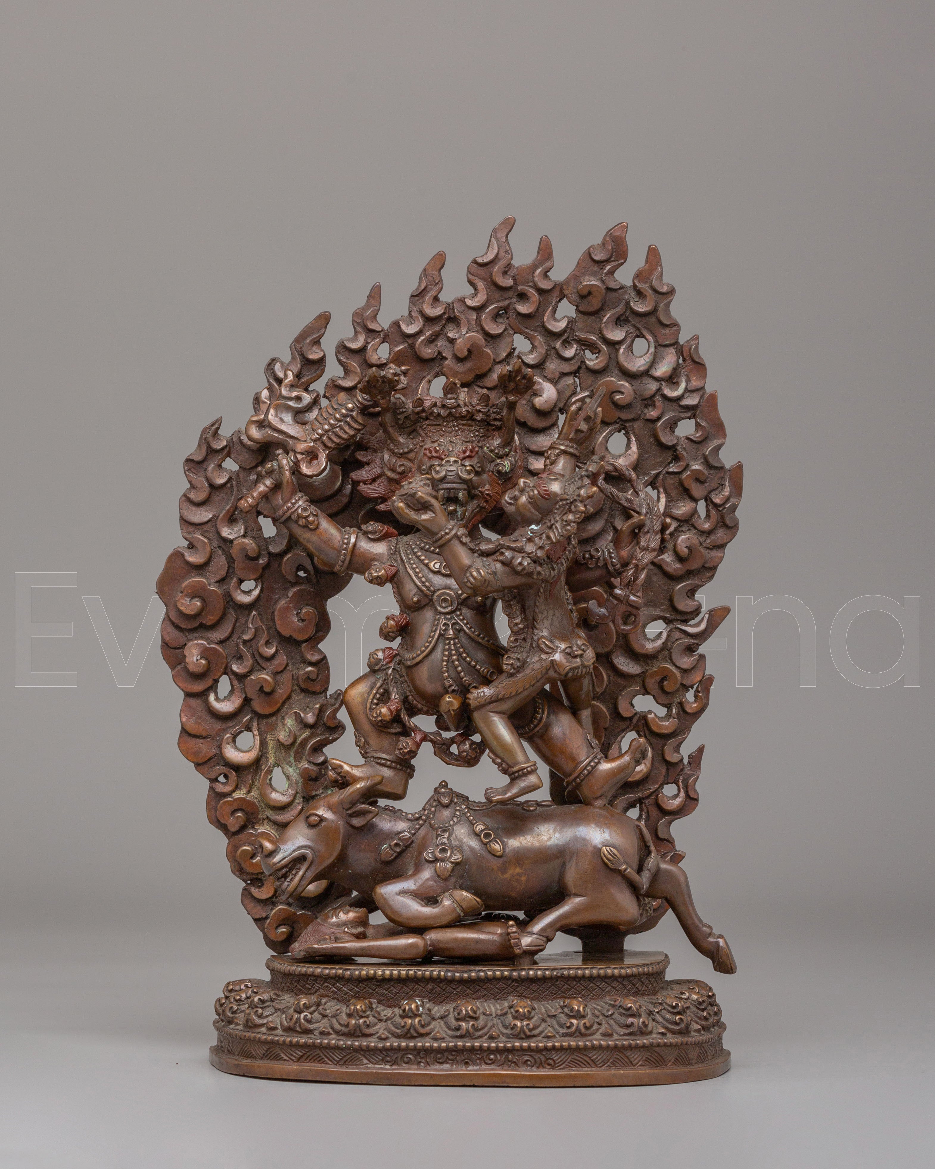 Yama Dharmaraja With Consort Statue