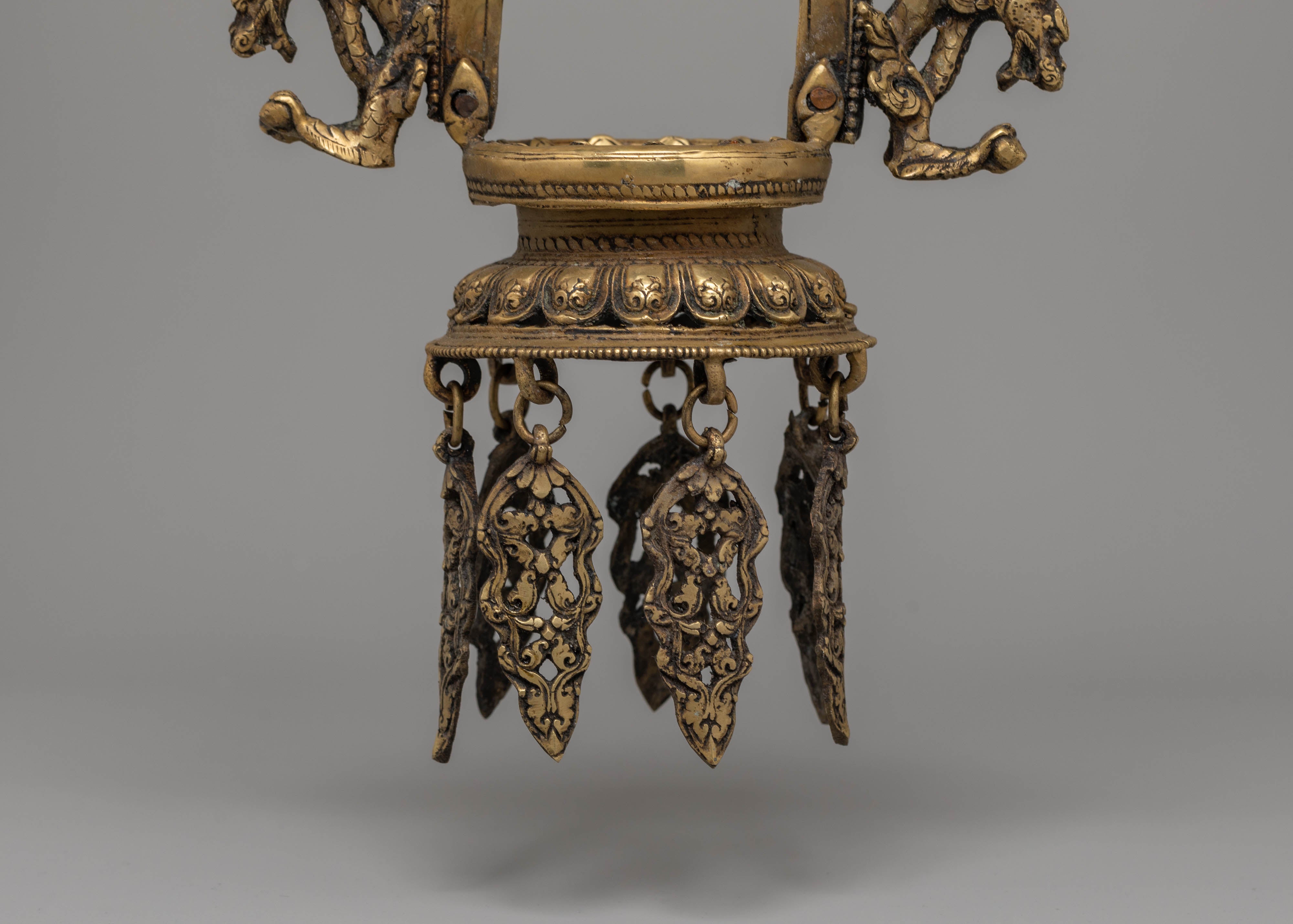 Tibetan Dalucha Oil Lamp | Traditional Brass Ritual Lamp