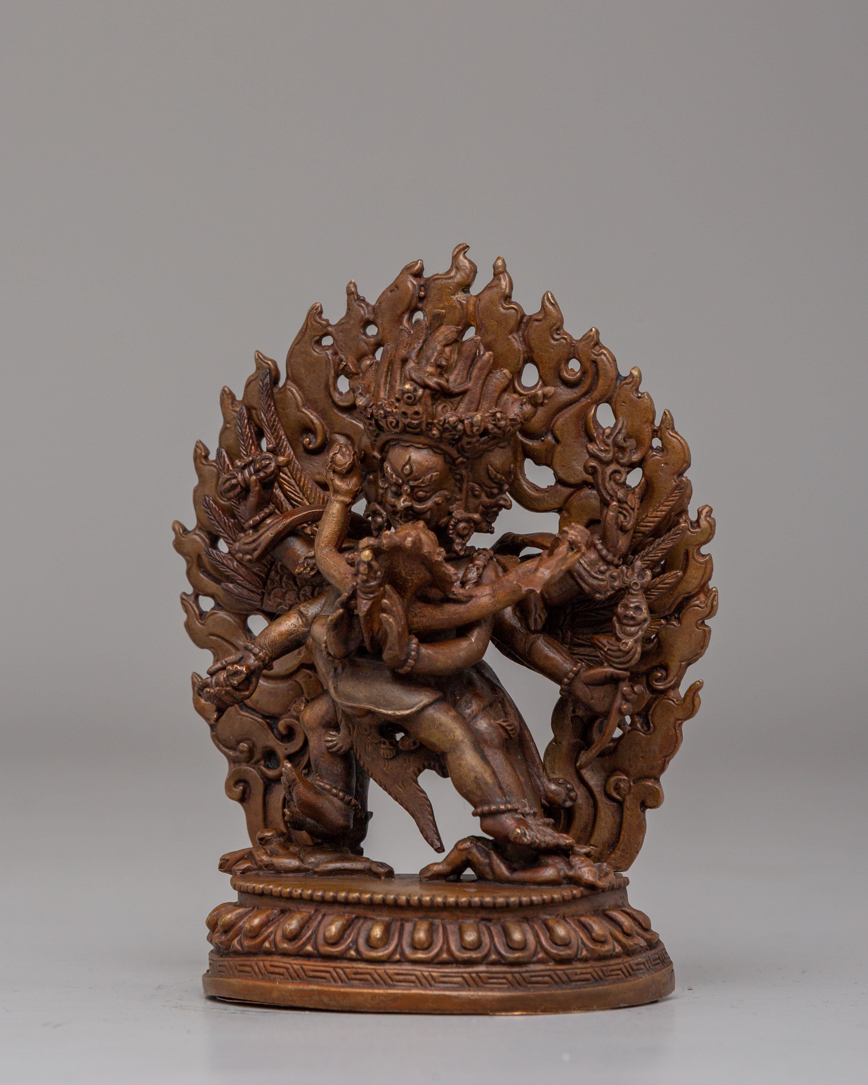 Sacred Vajrakilaya with Consort Statue | Tibetan Tantric Deity Figurine
