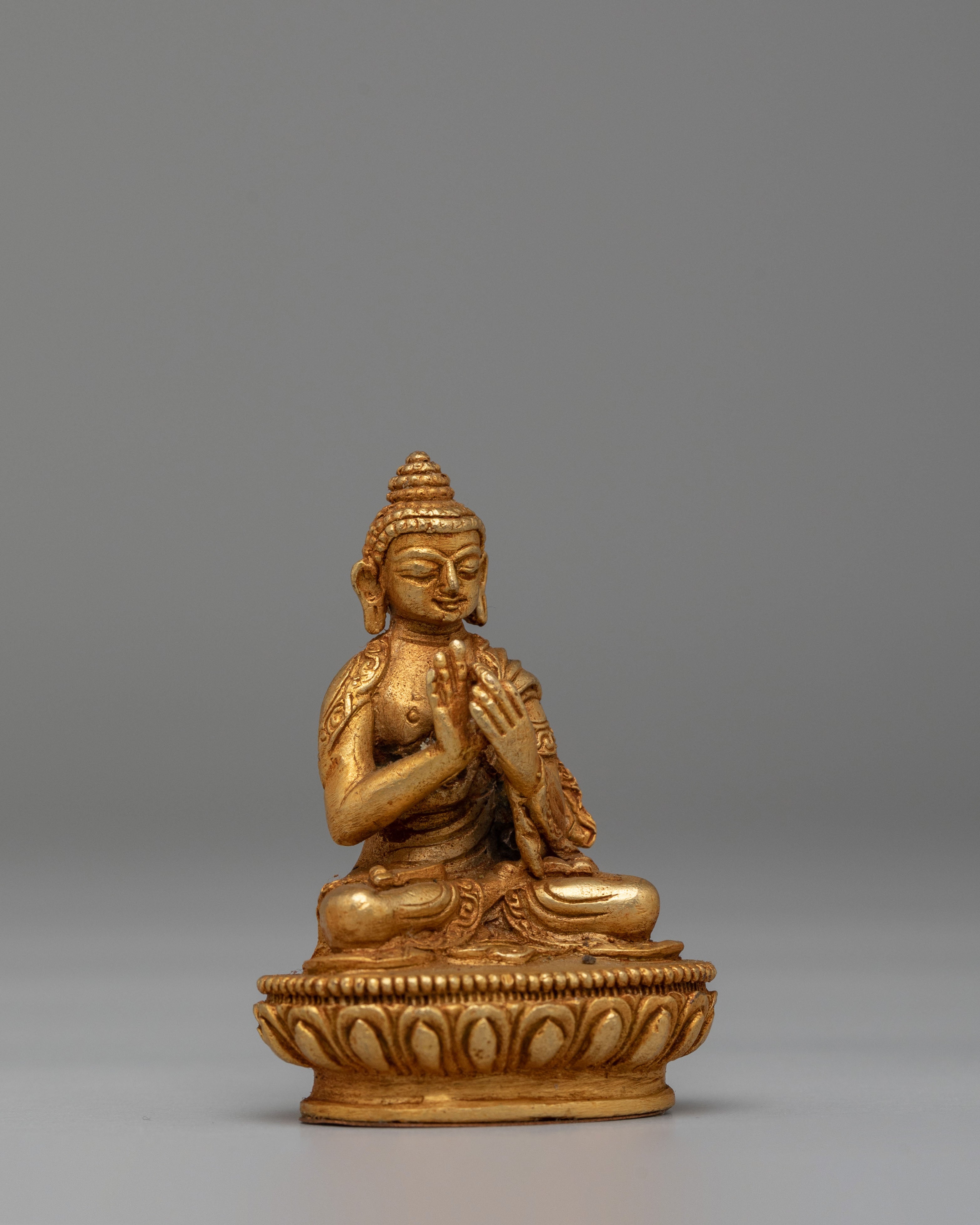Handcrafted Vairocana Buddha Statue | Gold-Plated Copper Buddha