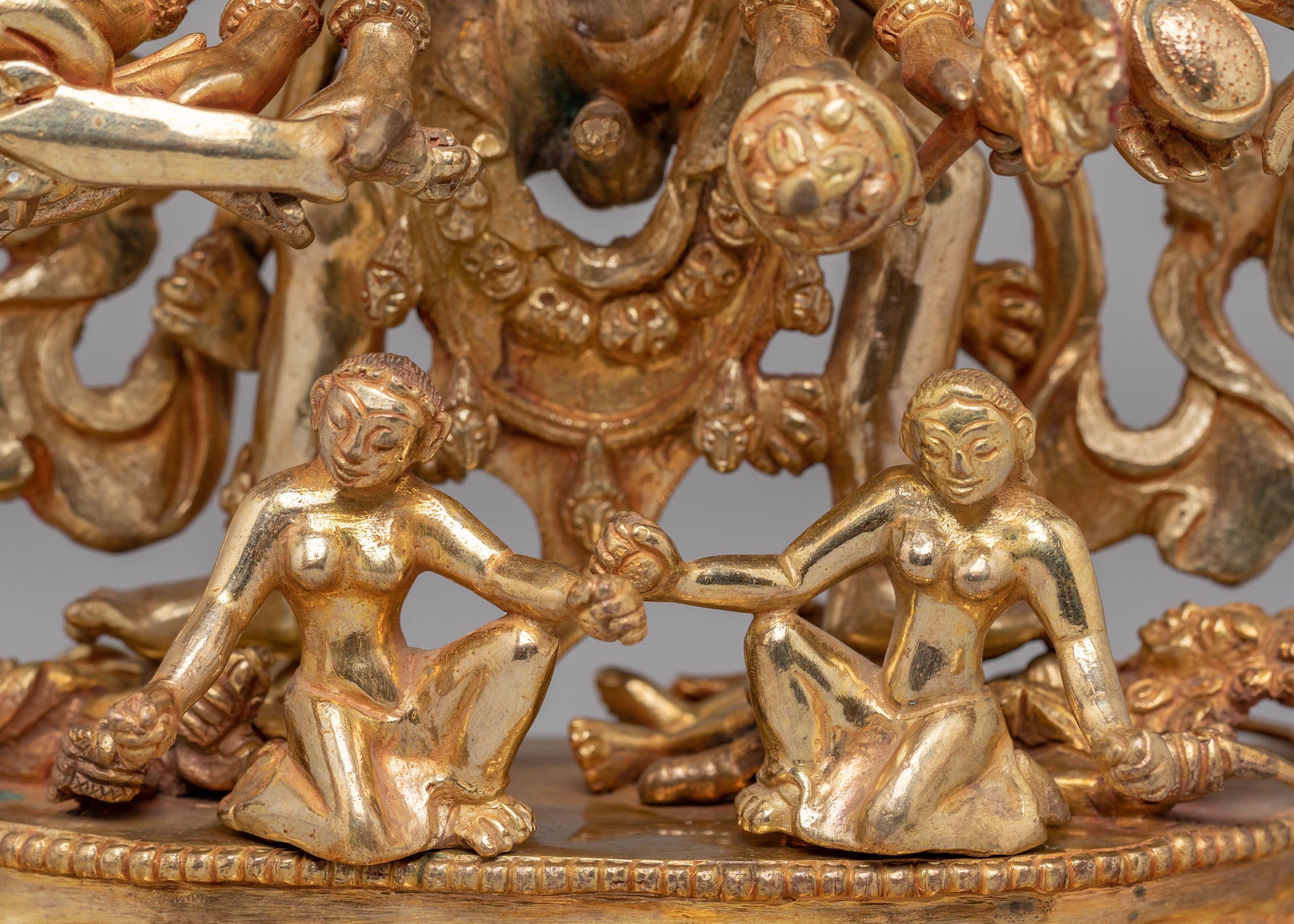 Hevajra Vajrayana Sculpture | 24K Gold Plated Buddhist Deity Statue
