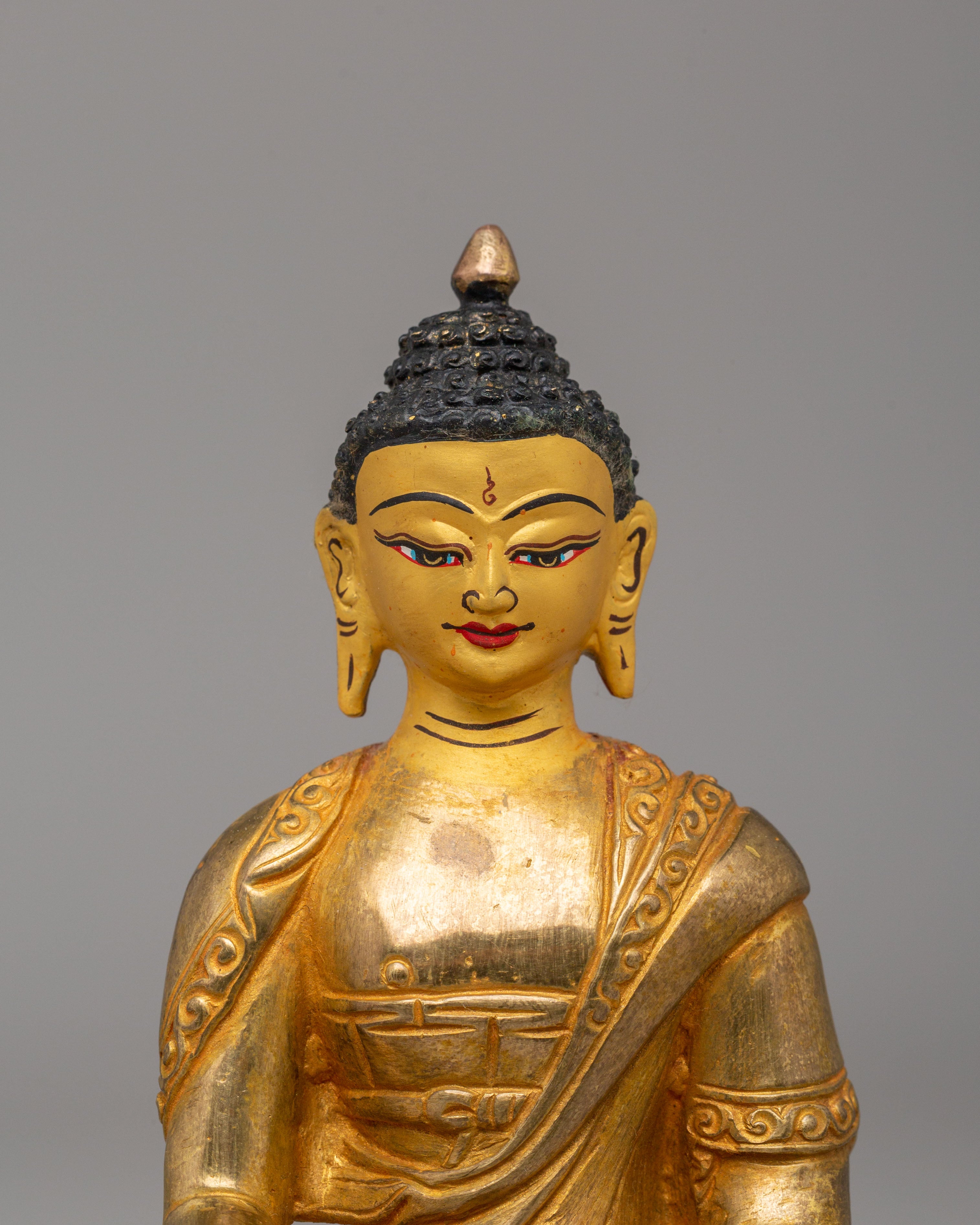 Handcrafted Buddha Shakyamuni Sculpture | Traditional Tibetan Buddhist Art