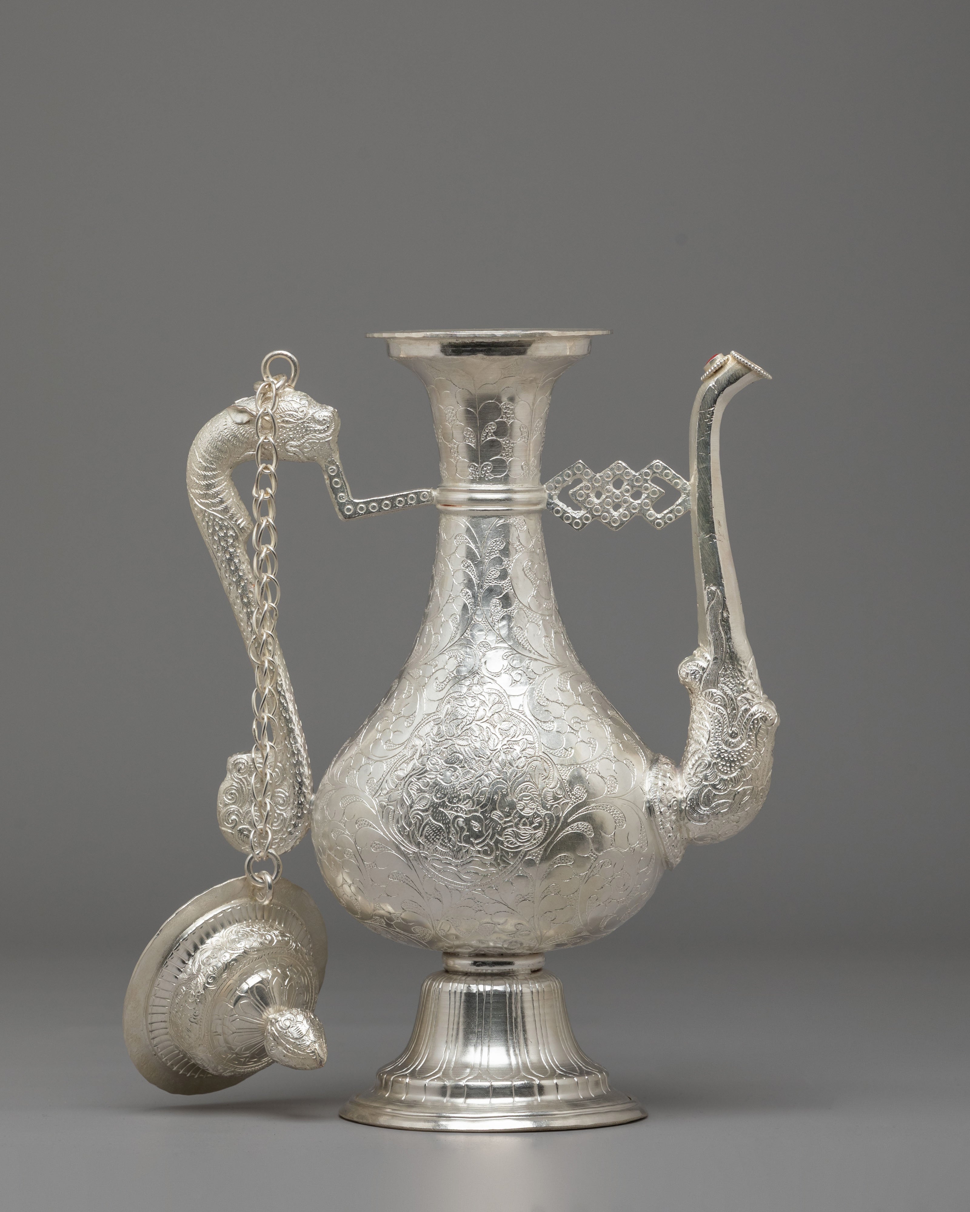 Decorative Handmade Tea Pot | Silver Plated Copper Body