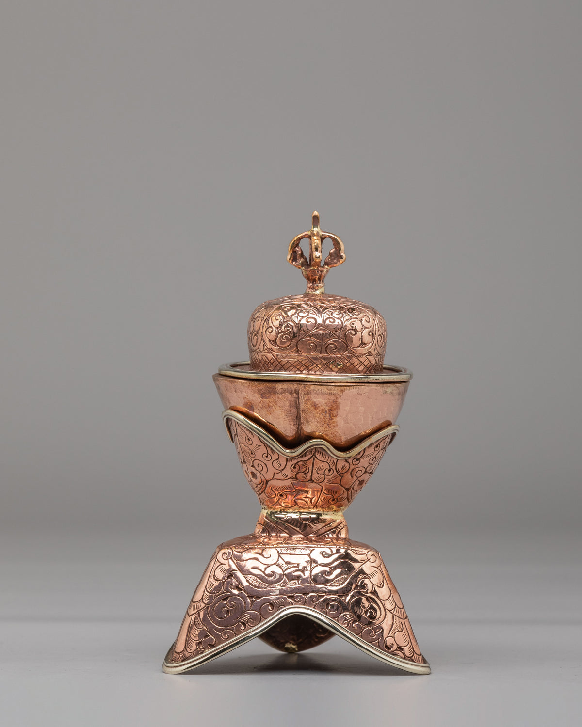 Tibetan Ceremonial Kapala | Buddhist Skull Cup for Rituals
