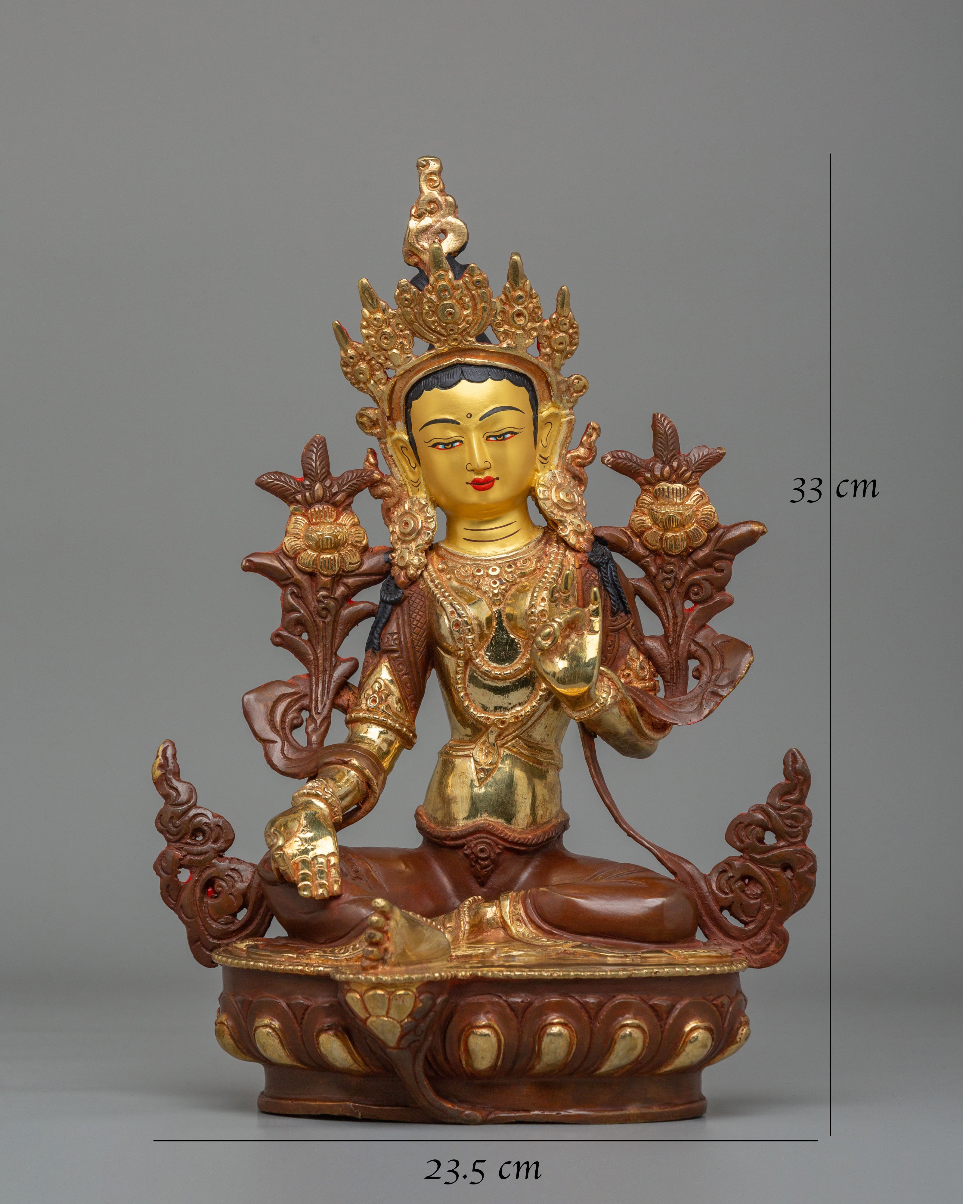 Himalayan Green Tara Goddess Sculpture | A Divine Artwork for Spiritual Harmony