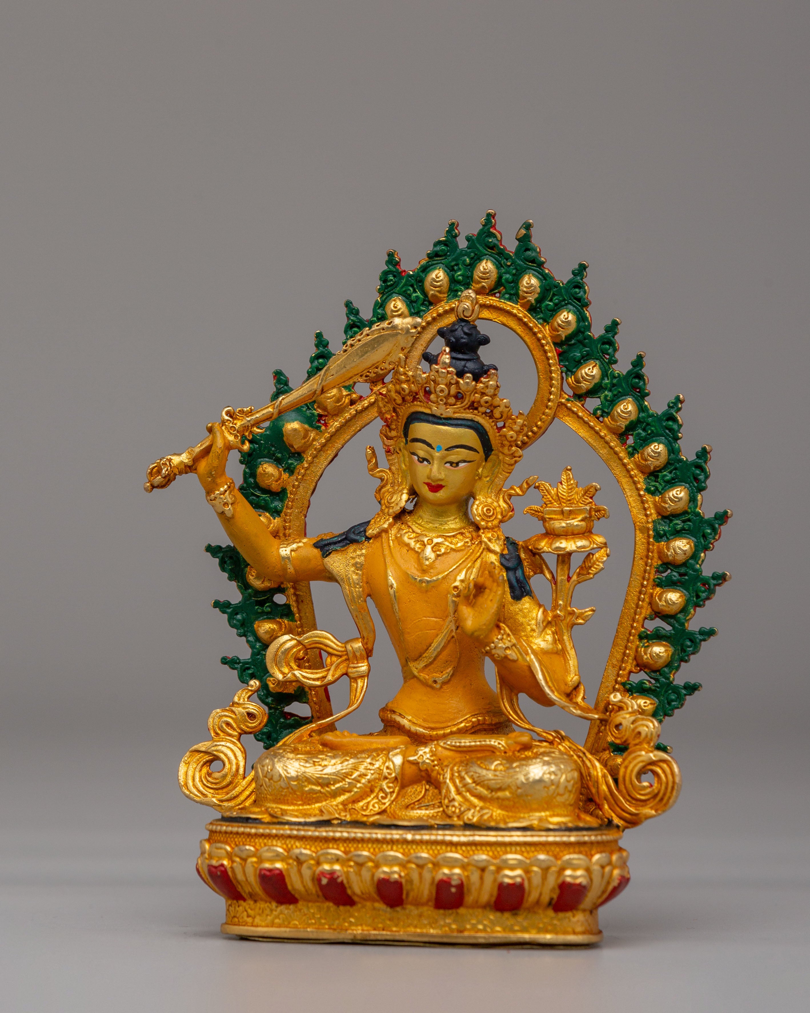 Flaming Sword Manjushri Statue | Wisdom Deity Sculpture