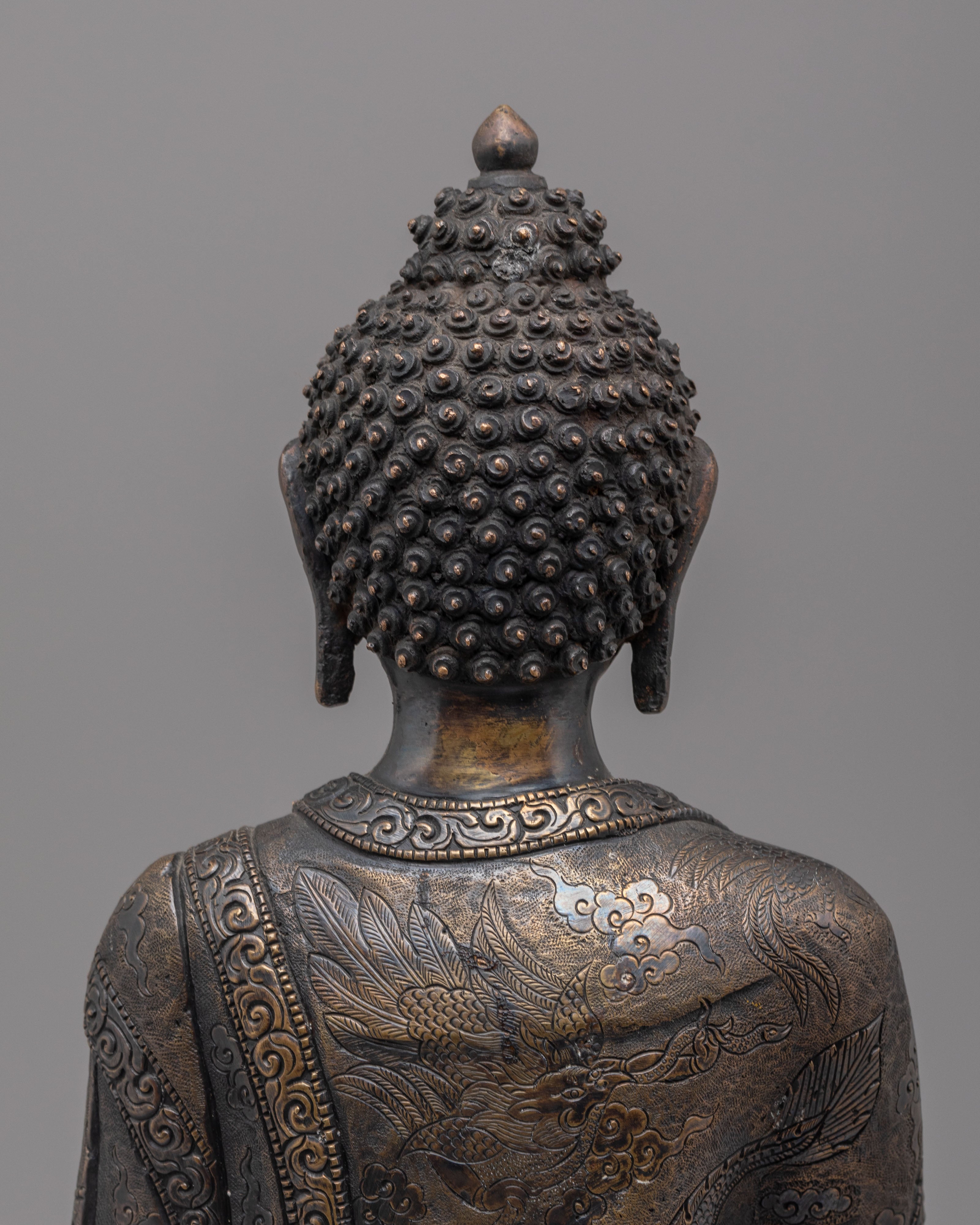 Traditional Himalayan Shakyamuni Buddha Figure | Artwork for Spiritual Decor