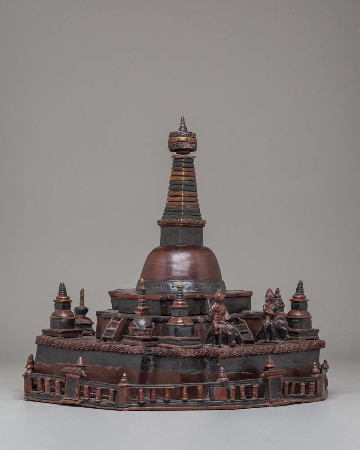 Buddhist Relic Altar Stupa | Central Stupa with Surrounding Sacred Stupas