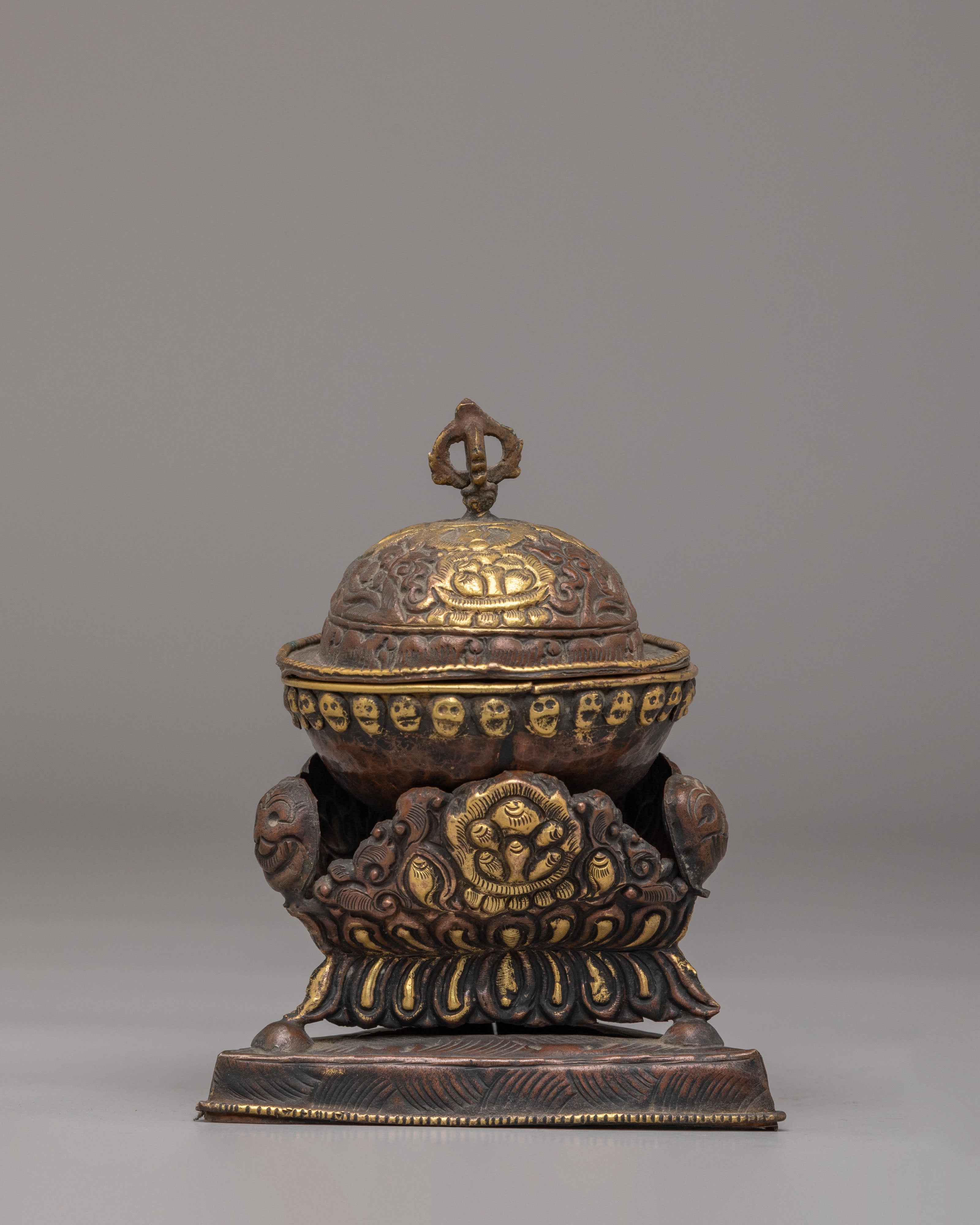 Decorative Buddhist Kapala Vessel
