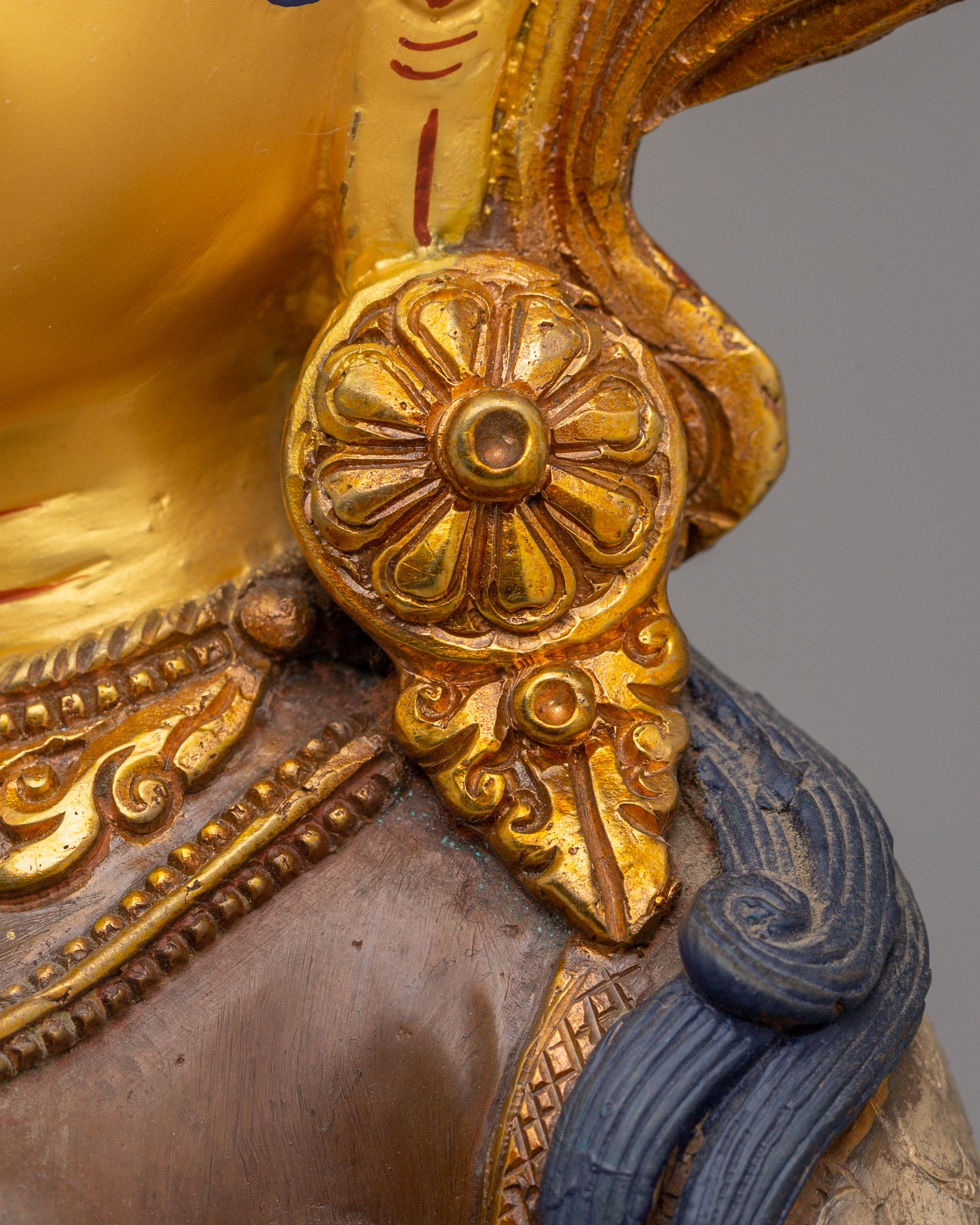Red Manohara Vasudhara Statue | Traditional Himalayan Artwork