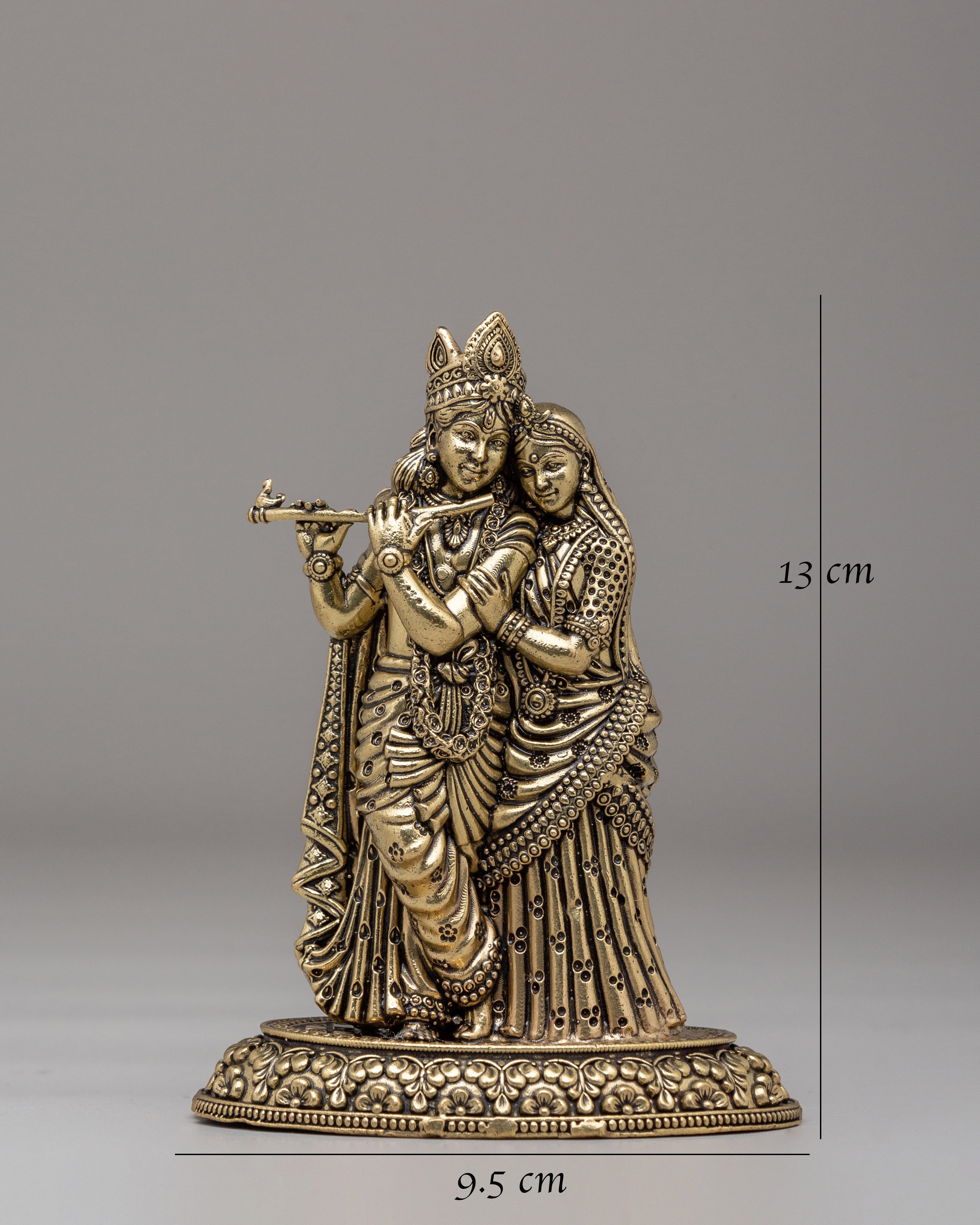Himalayan Radha Krishna Altar Statue | Handcrafted Brass Statue