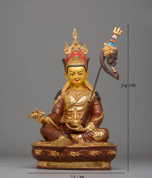 Handmade Golden Statue of Padmasambhava
