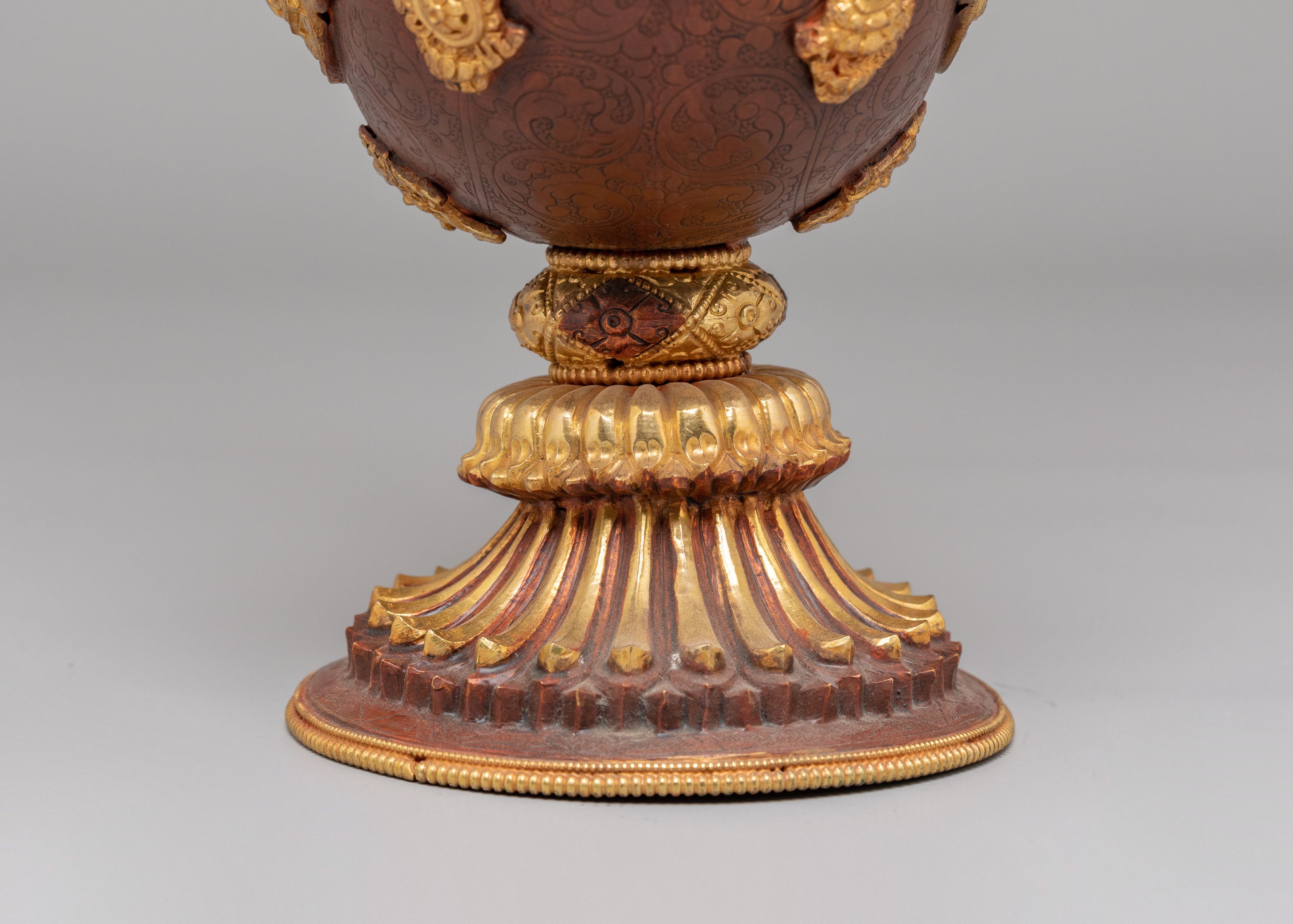 Sacred Ewer Ceremonial Vessel | Gold Plated Copper Himalayan Ritual Artwork