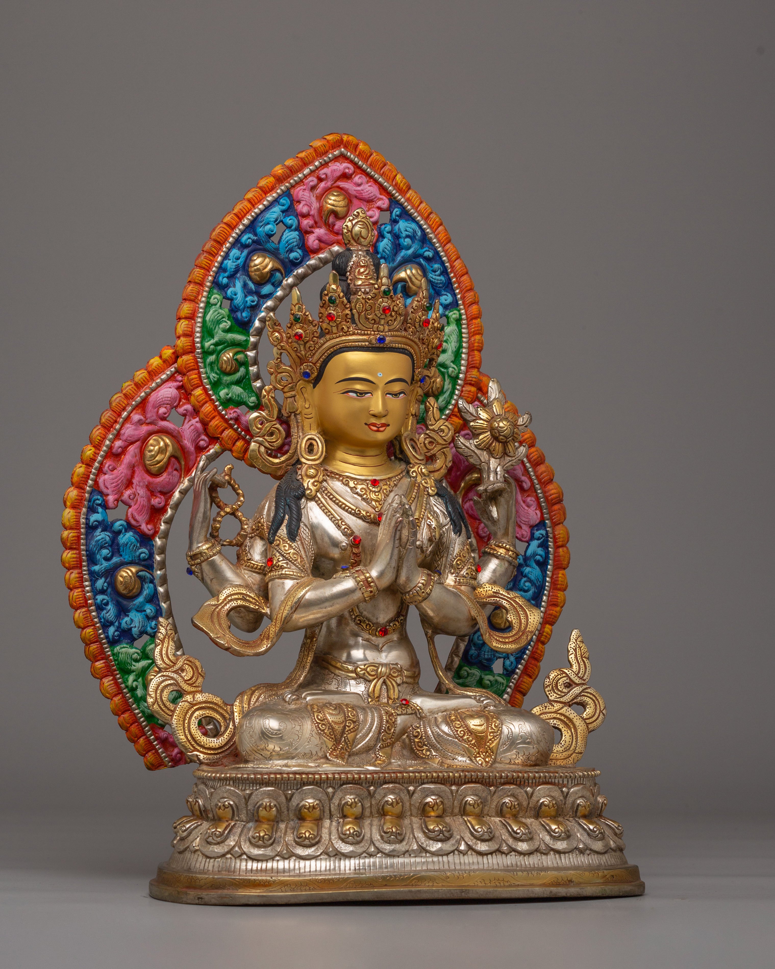 Spiritual Bodhisattva Chenrezig Statue | Tibetan Avalokiteshvara Figurine