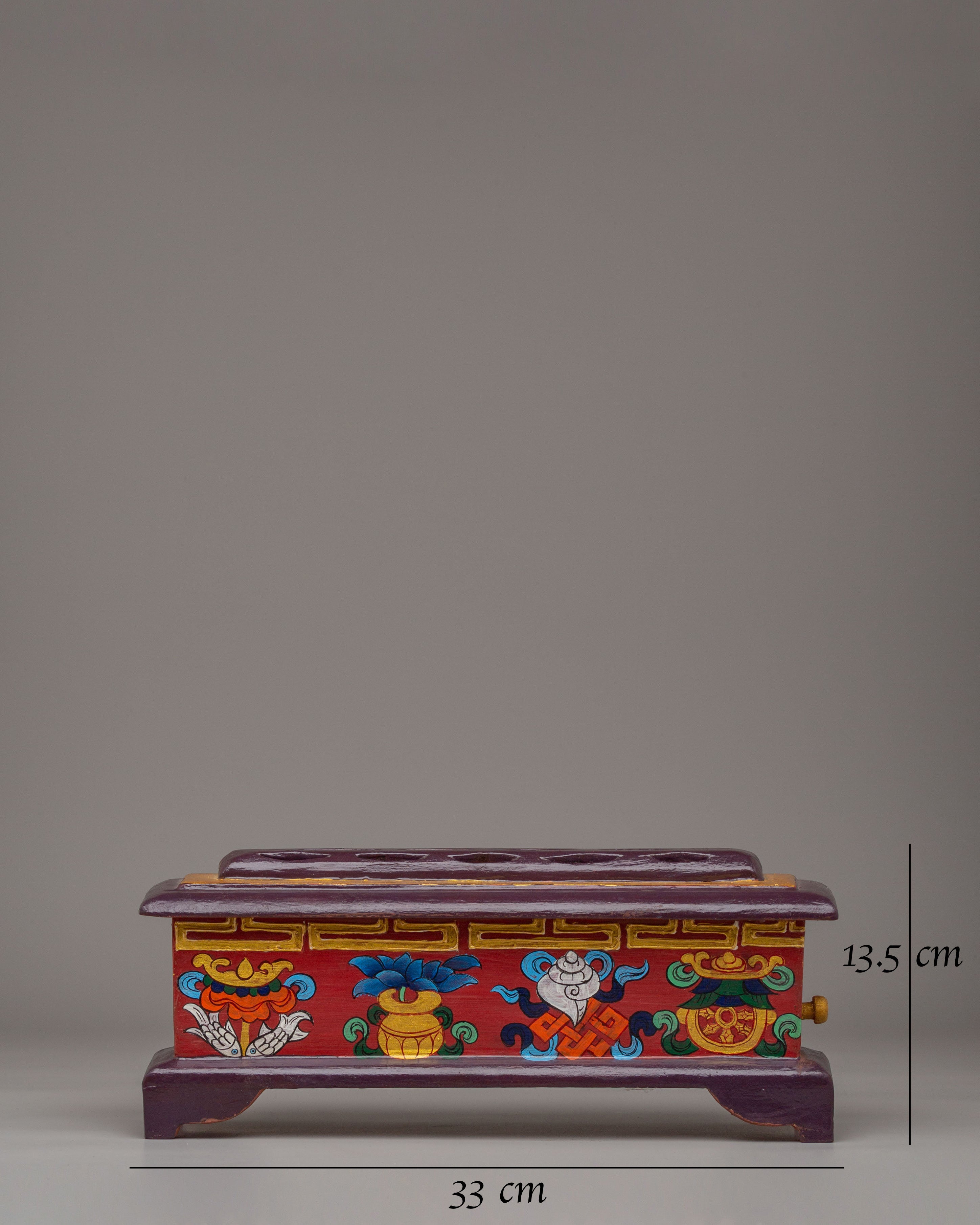Ashtamangala Wooden Incense Burner | Handcrafted Wood Incense Burner
