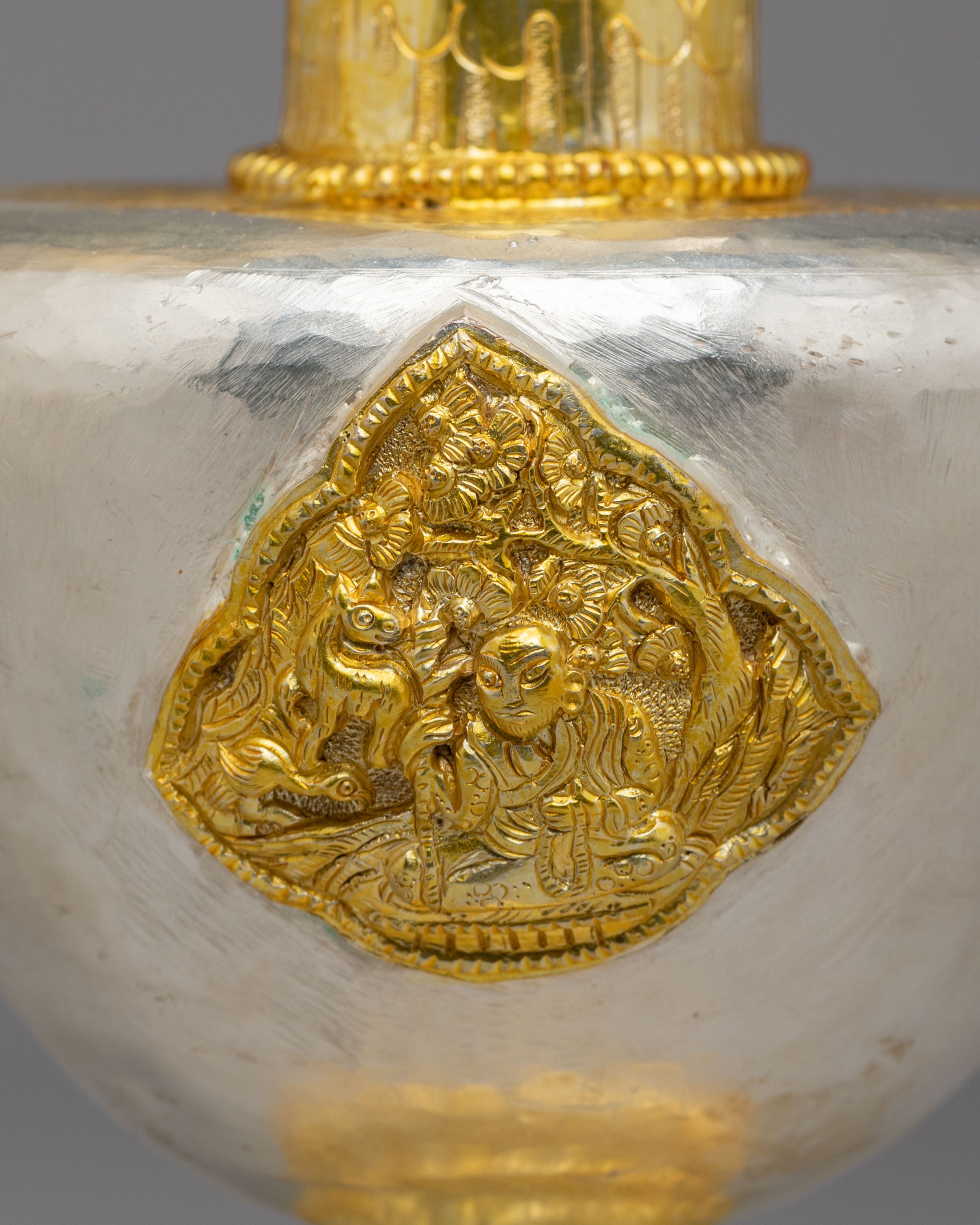 Traditional Ritual Bhumba | Copper Body Electro Gold & Silver Plated