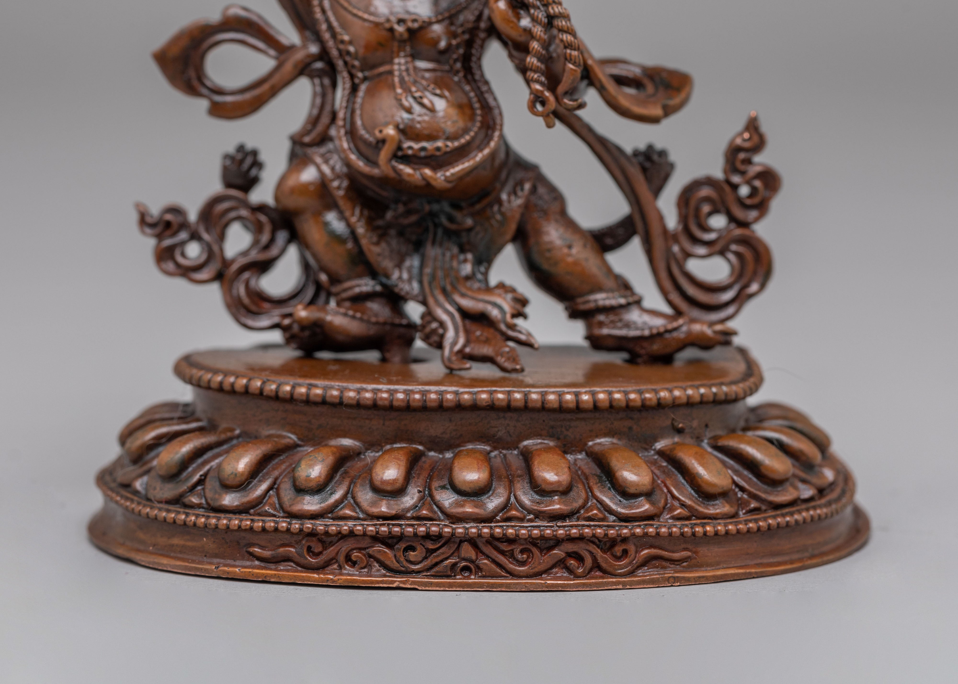 Buddhist Protector Vajrapani Statue | Oxidized Copper Sculpture