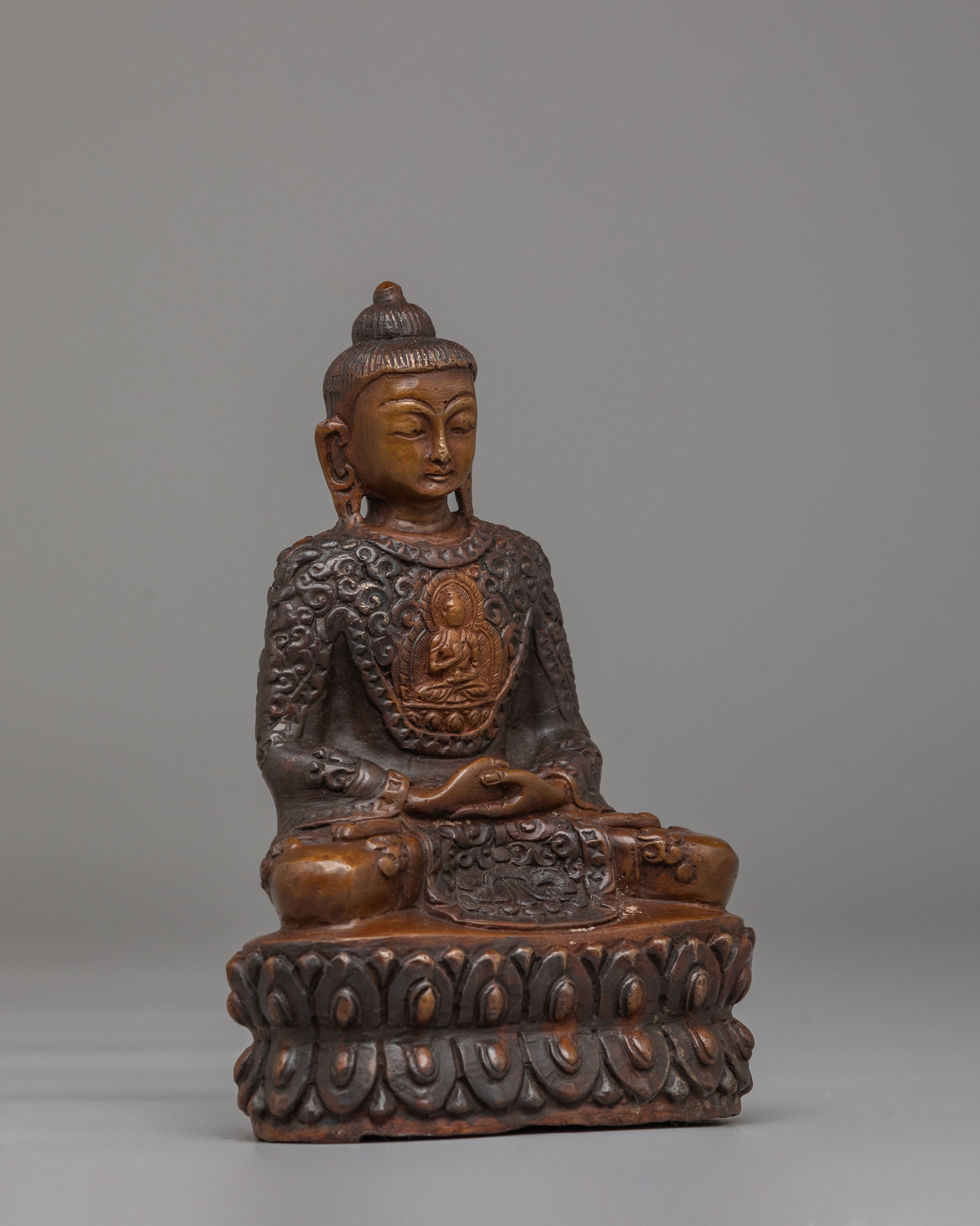 Oxidized Amitabha Buddha Statue | Himalayan Handcrafted Artwork