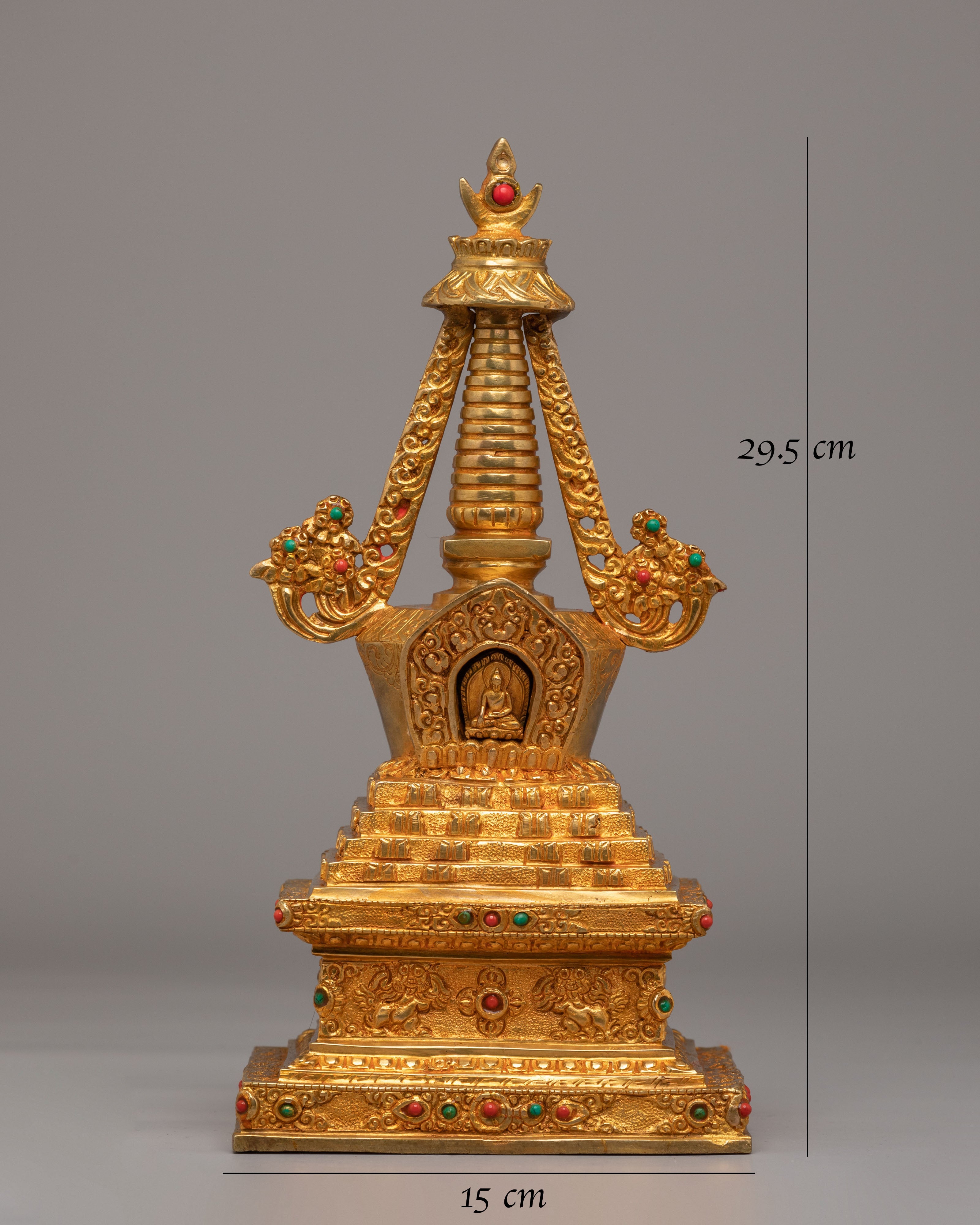 Traditional Stupa Of Many Doors | Handcrafted Tibetan Buddhist Shrine