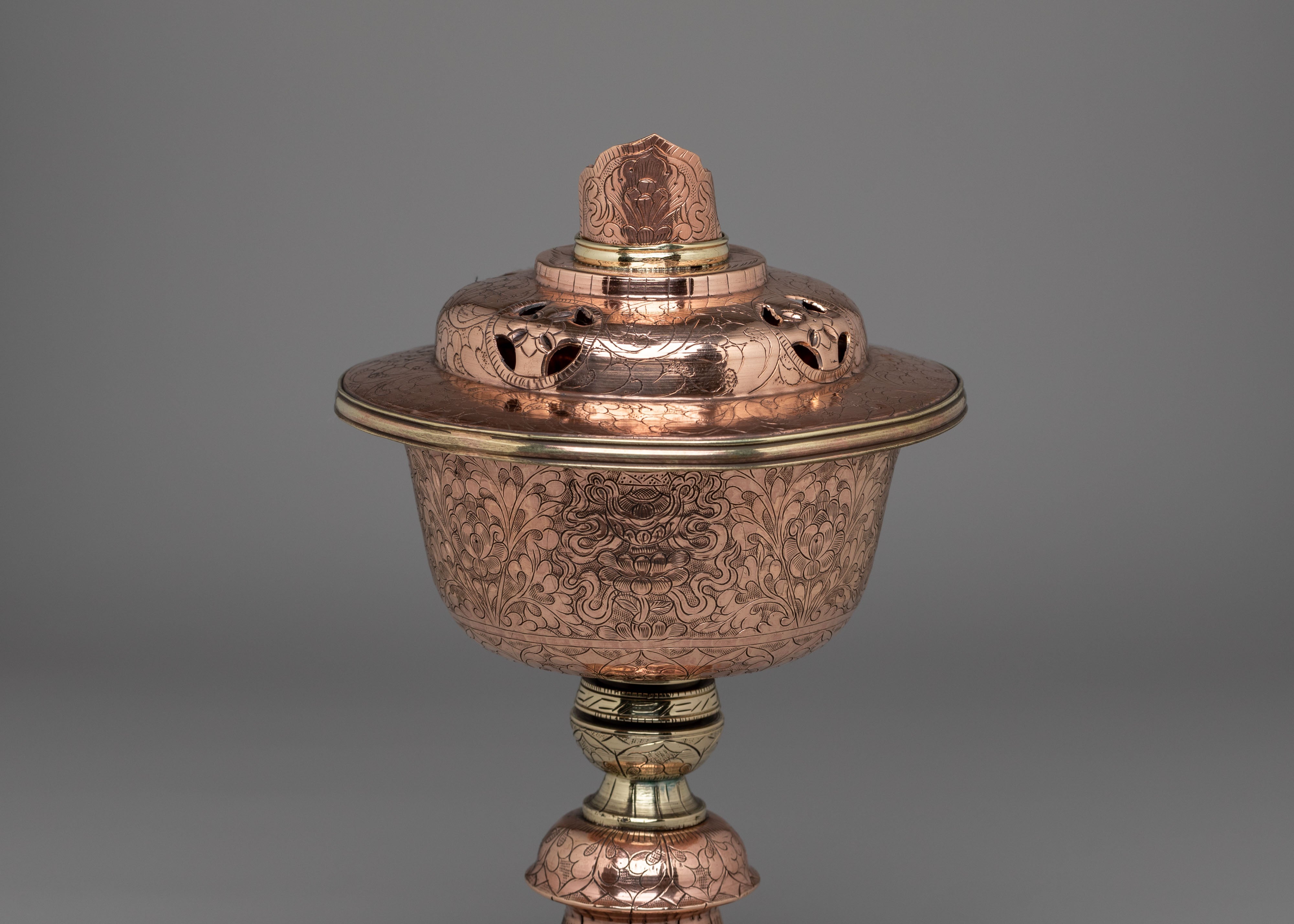 Handmade Brass & Copper Butter Lamp for Ritual | Spiritual Oil Lamp