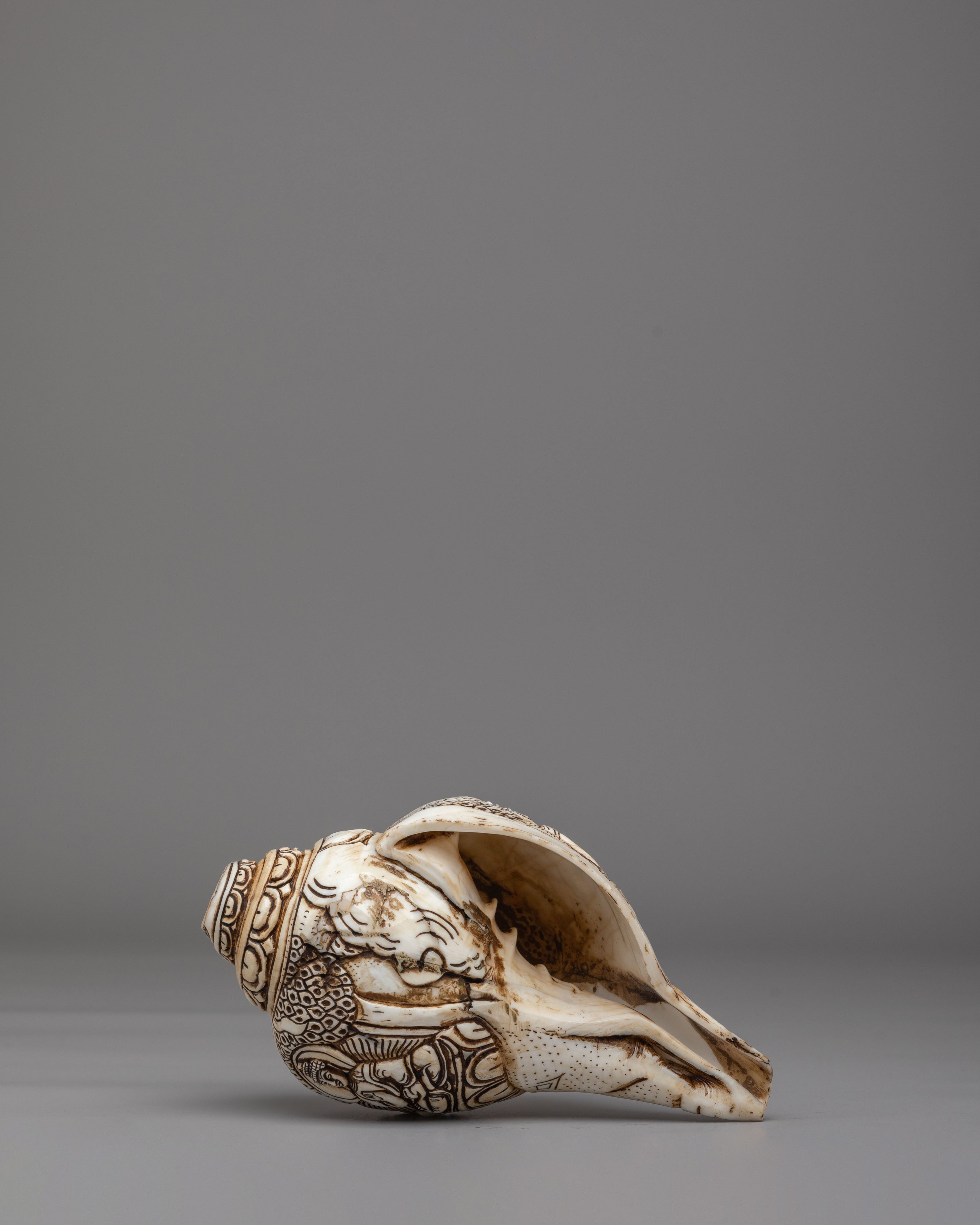 Himalayan Buddhist Conch | Symbol of Dharma and Enlightenment